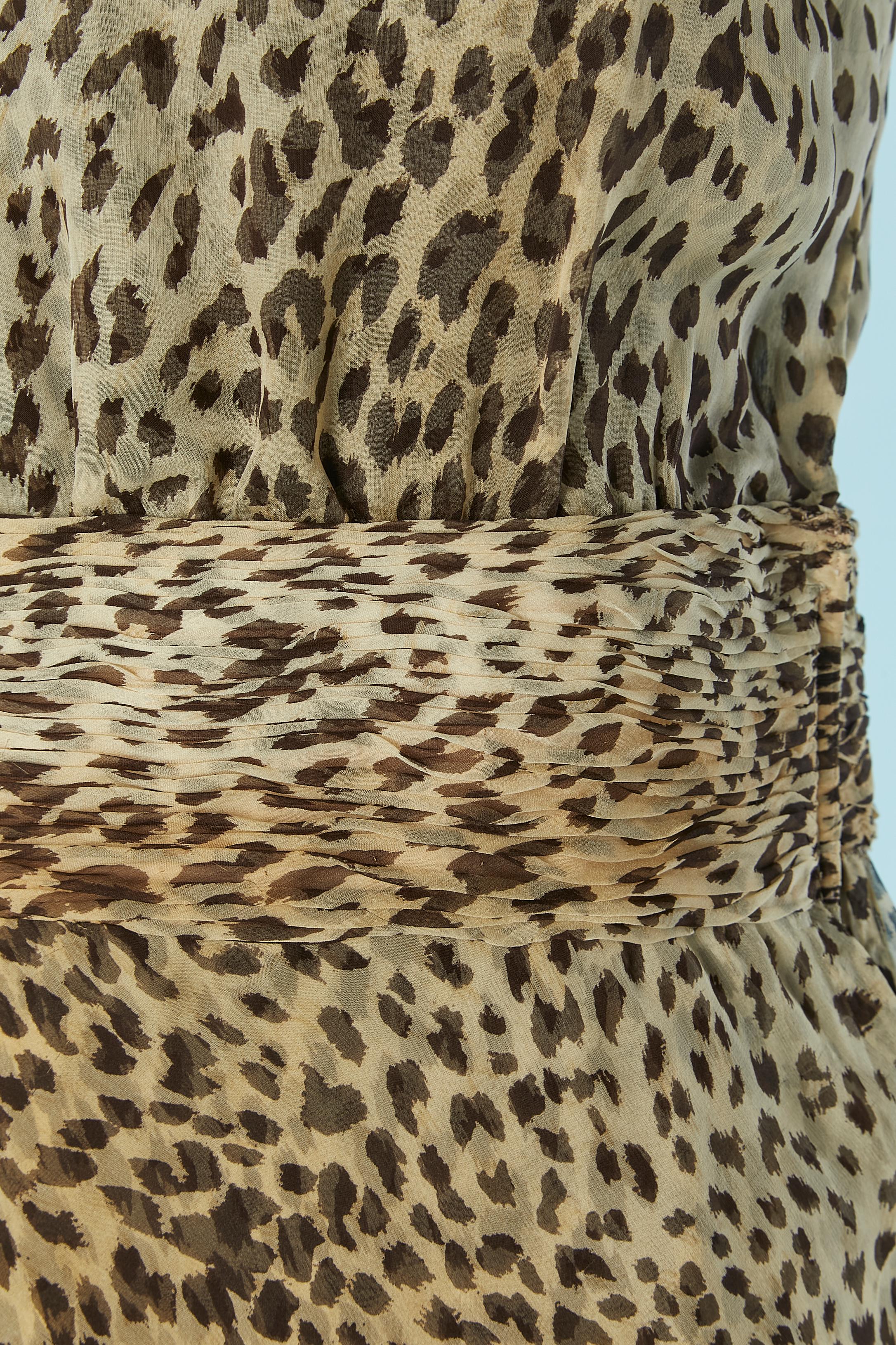 Marron Robe de cocktail sans manches avec imprimé animal VALENTINO Boutique en vente