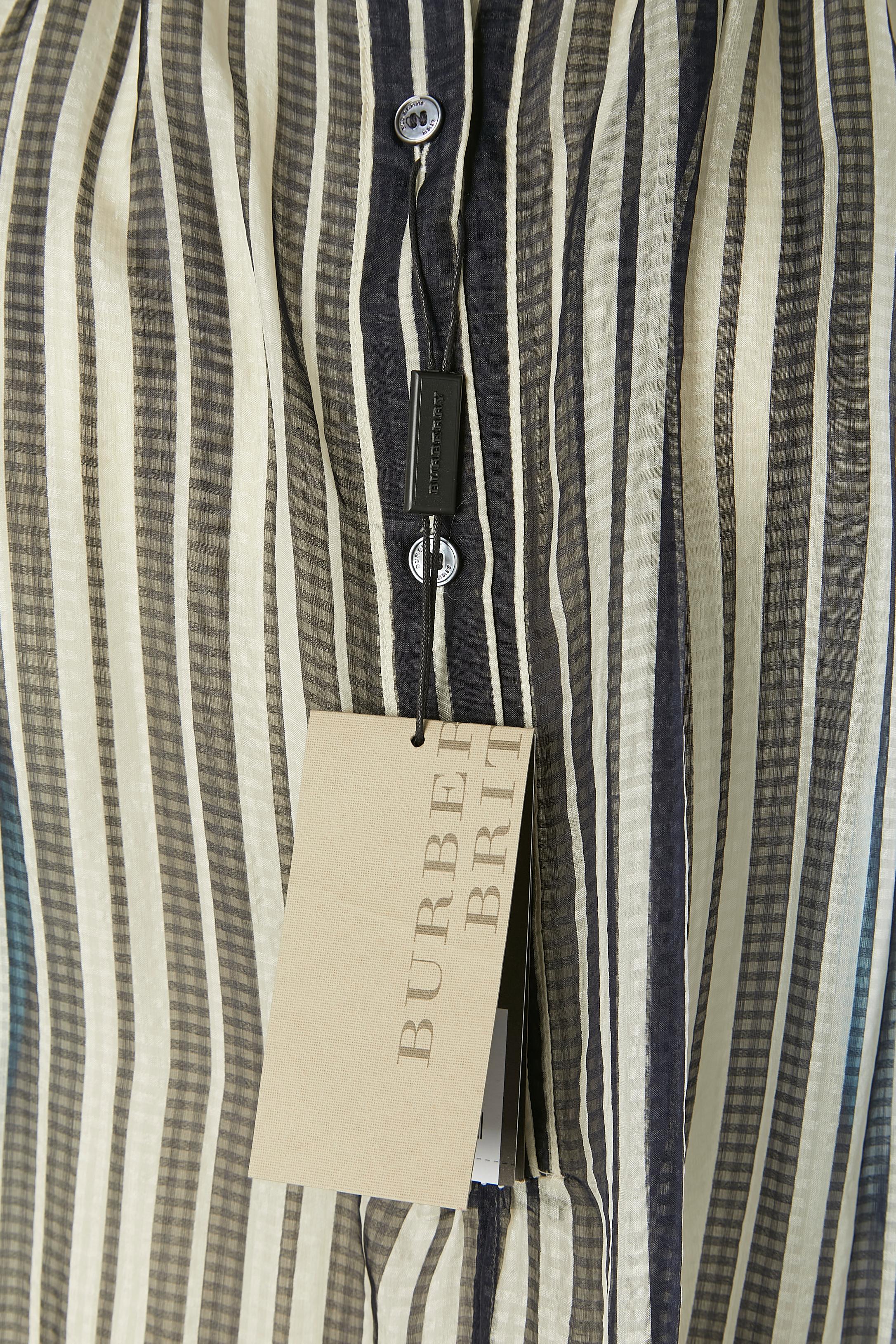 Silk chiffon striped shirt BURBERRY BRIT New 1