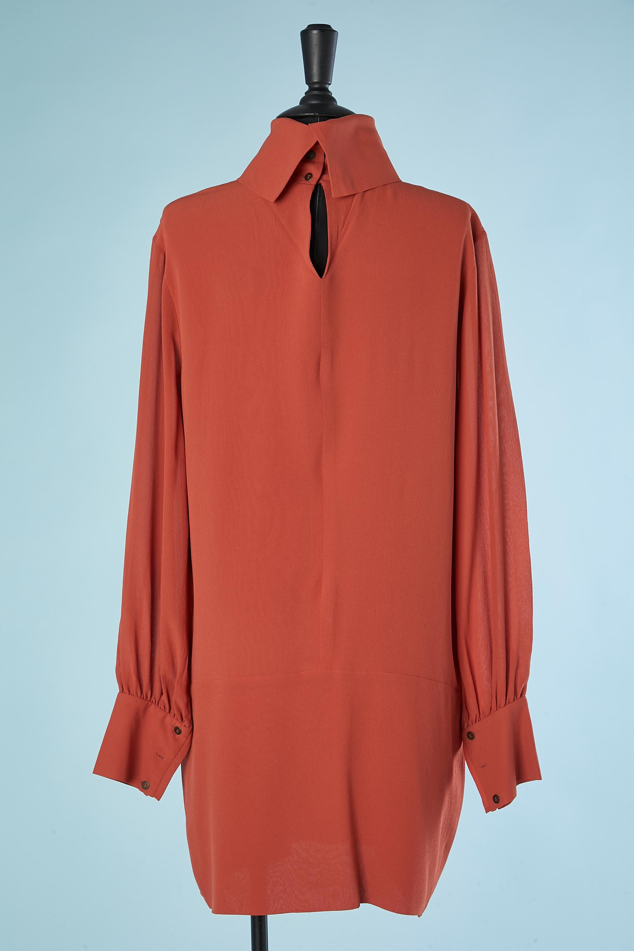 Women's Silk chiffon terracota dress Fendi  For Sale
