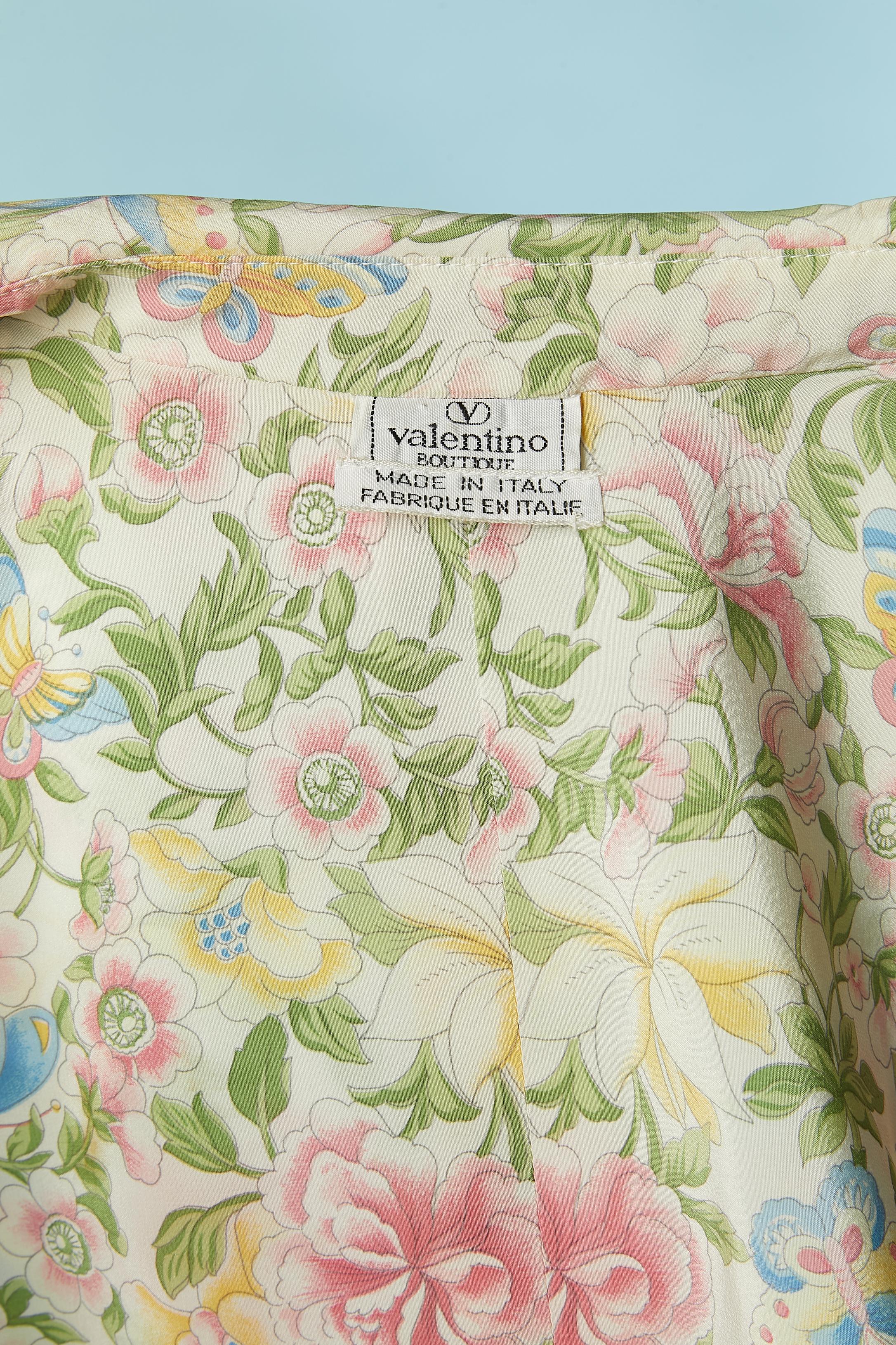 Seidenmantel mit Blumendruck VALENTINO Boutique im Angebot 4
