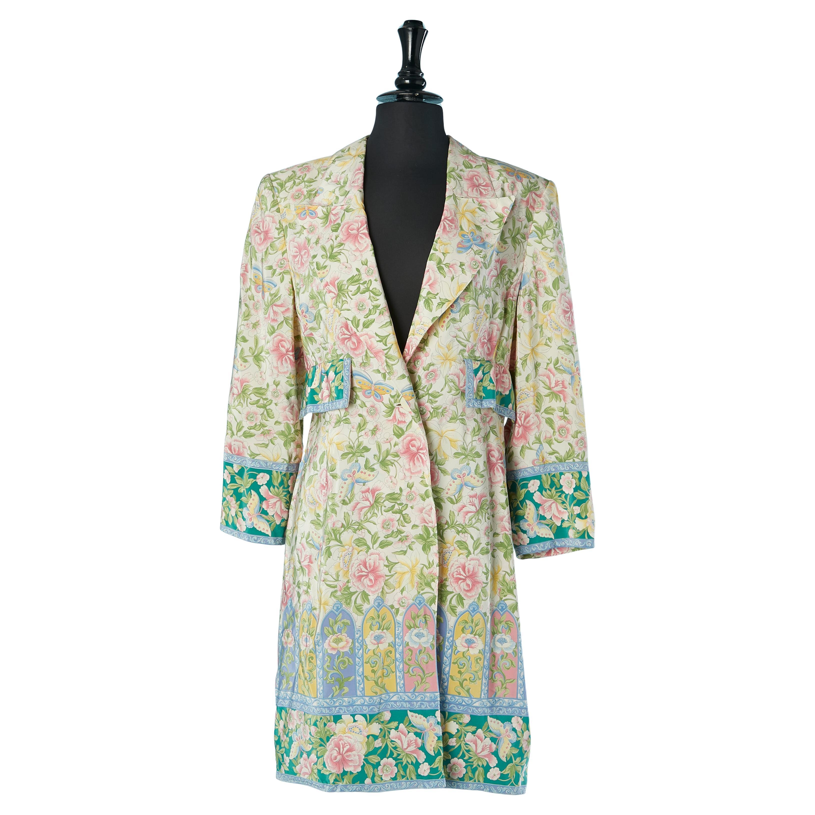 Seidenmantel mit Blumendruck VALENTINO Boutique im Angebot
