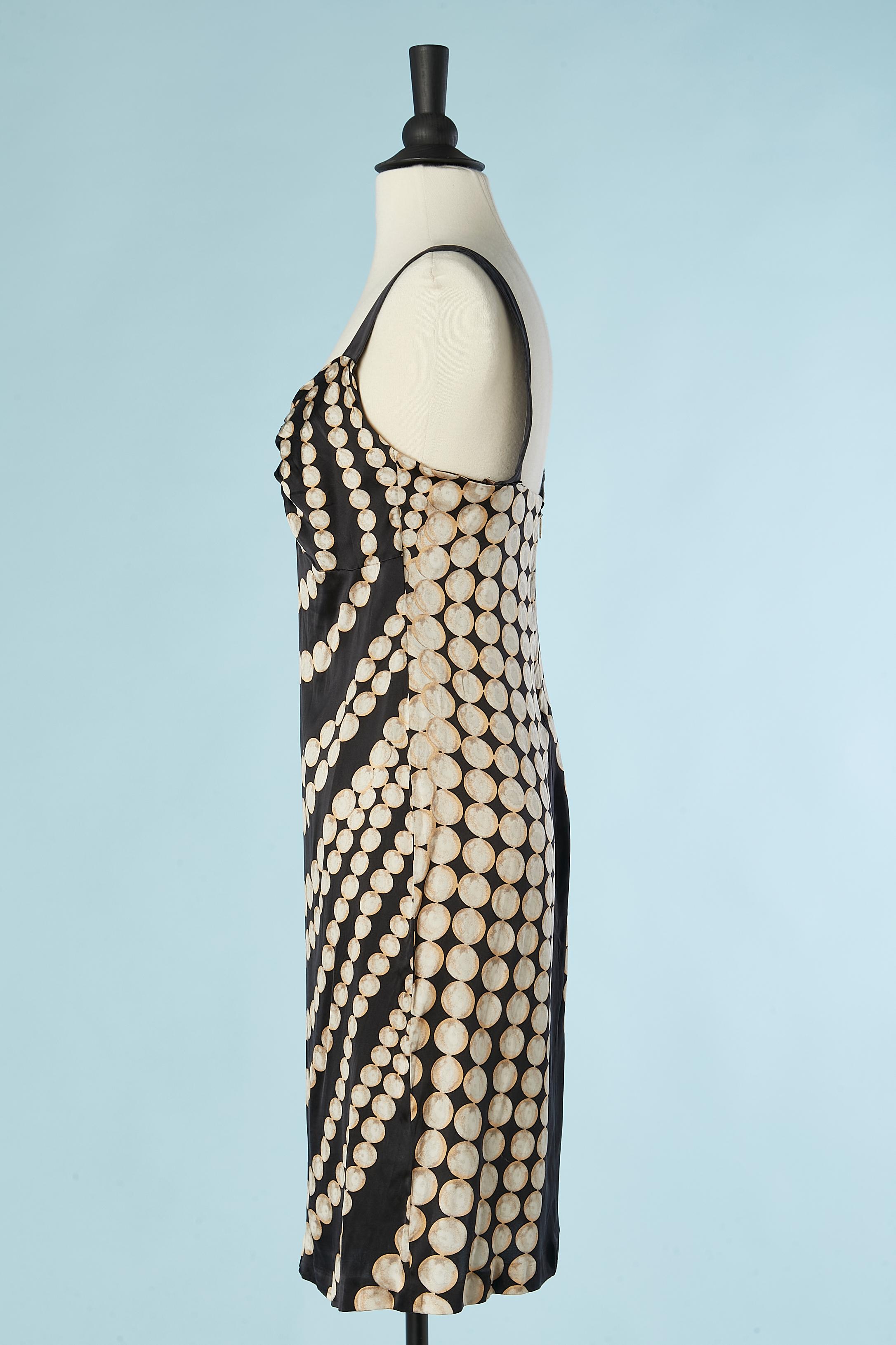 Silk cocktail dress with pearls print Roberto Cavalli  In Excellent Condition For Sale In Saint-Ouen-Sur-Seine, FR
