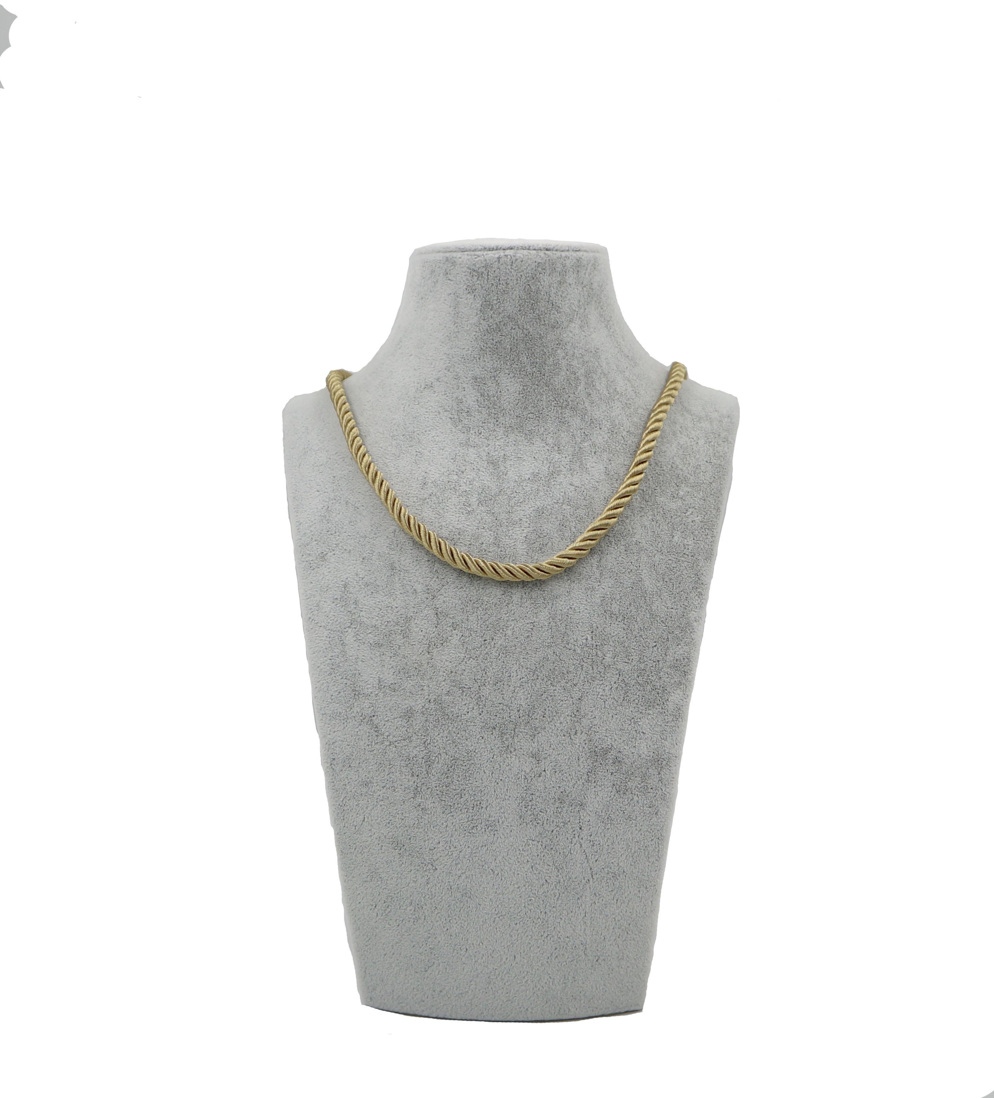 silk cord necklace with gold clasp