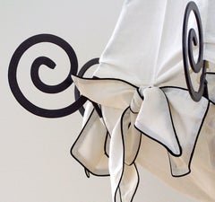Silk Covered Hand Forged Chandelier Mid Nineties by Maroeska Metz