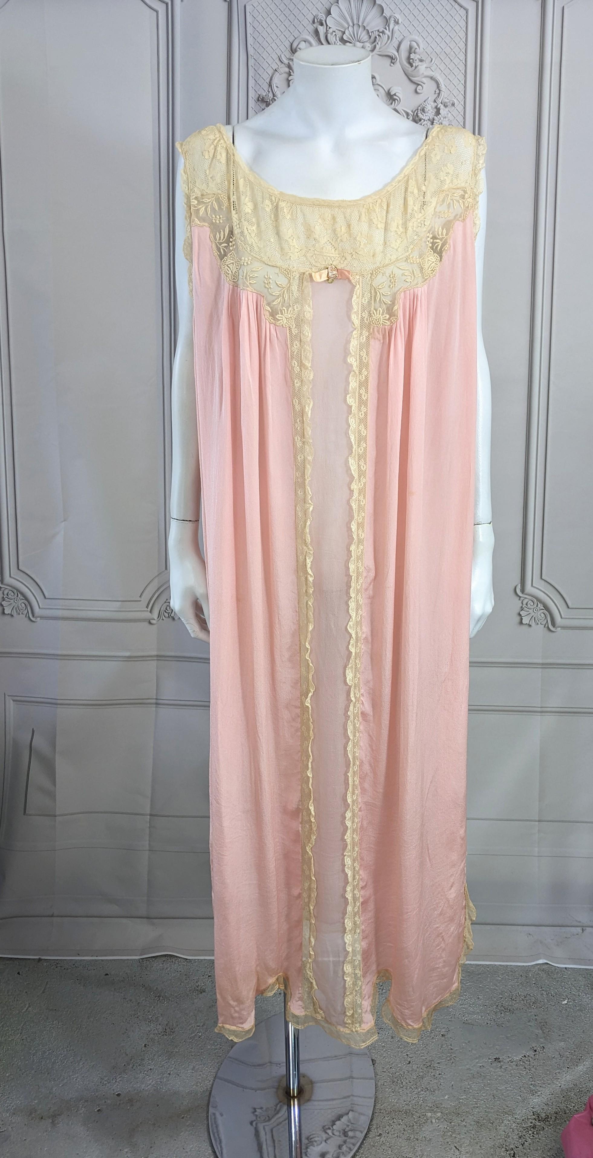 Silk Crepe, Chiffon and Lace Gown, I. Magnin In Good Condition In New York, NY