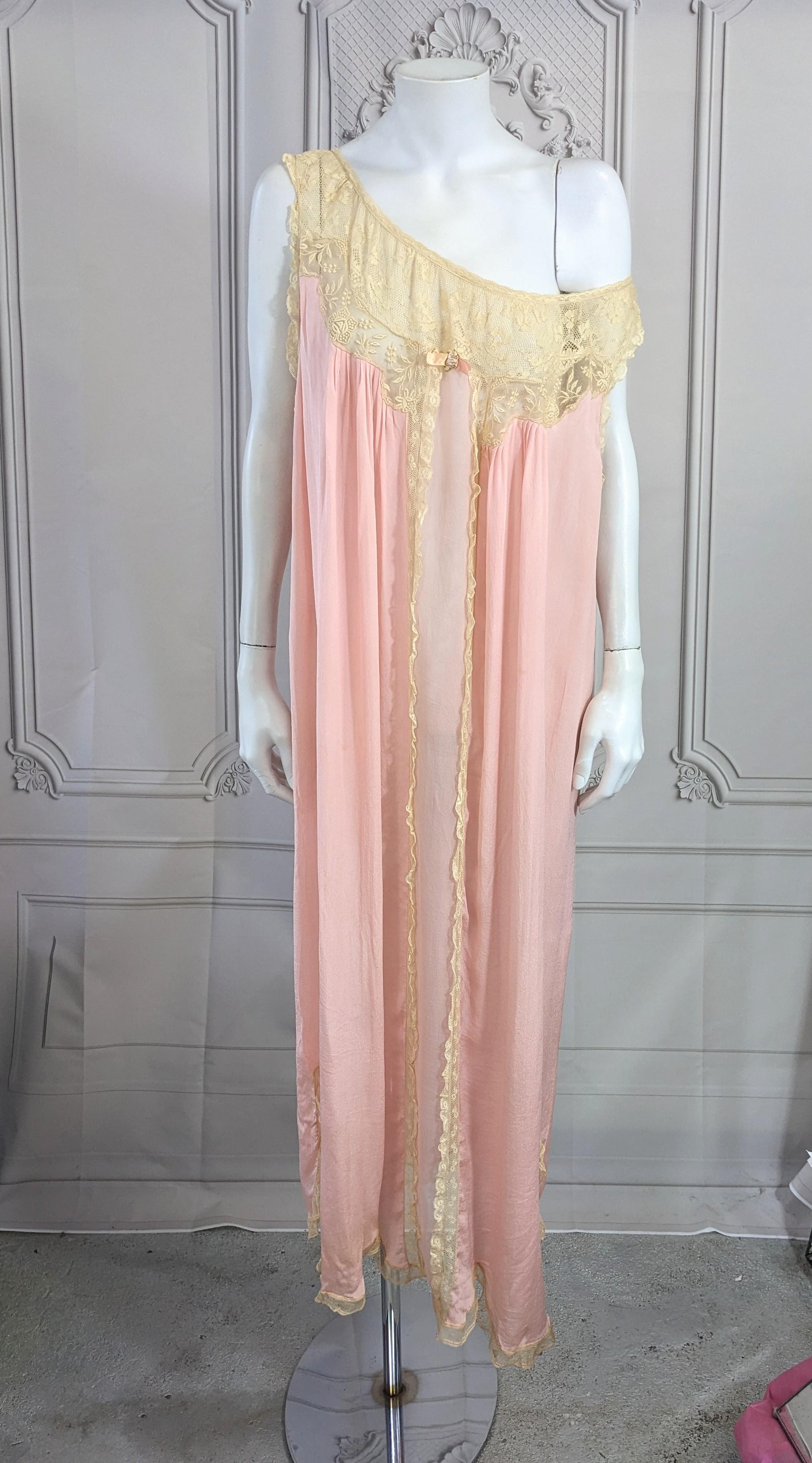 Women's Silk Crepe, Chiffon and Lace Gown, I. Magnin