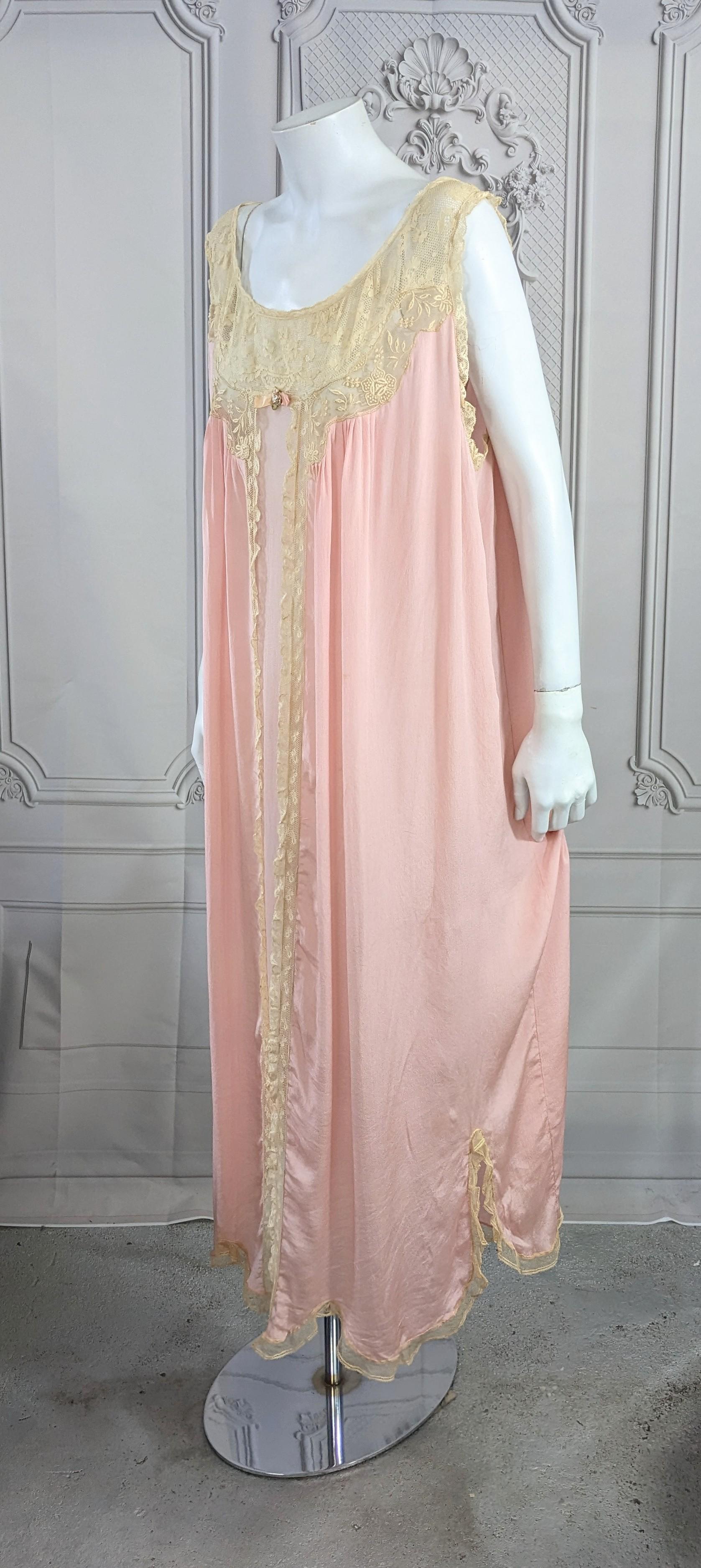 Silk Crepe, Chiffon and Lace Gown, I. Magnin 1