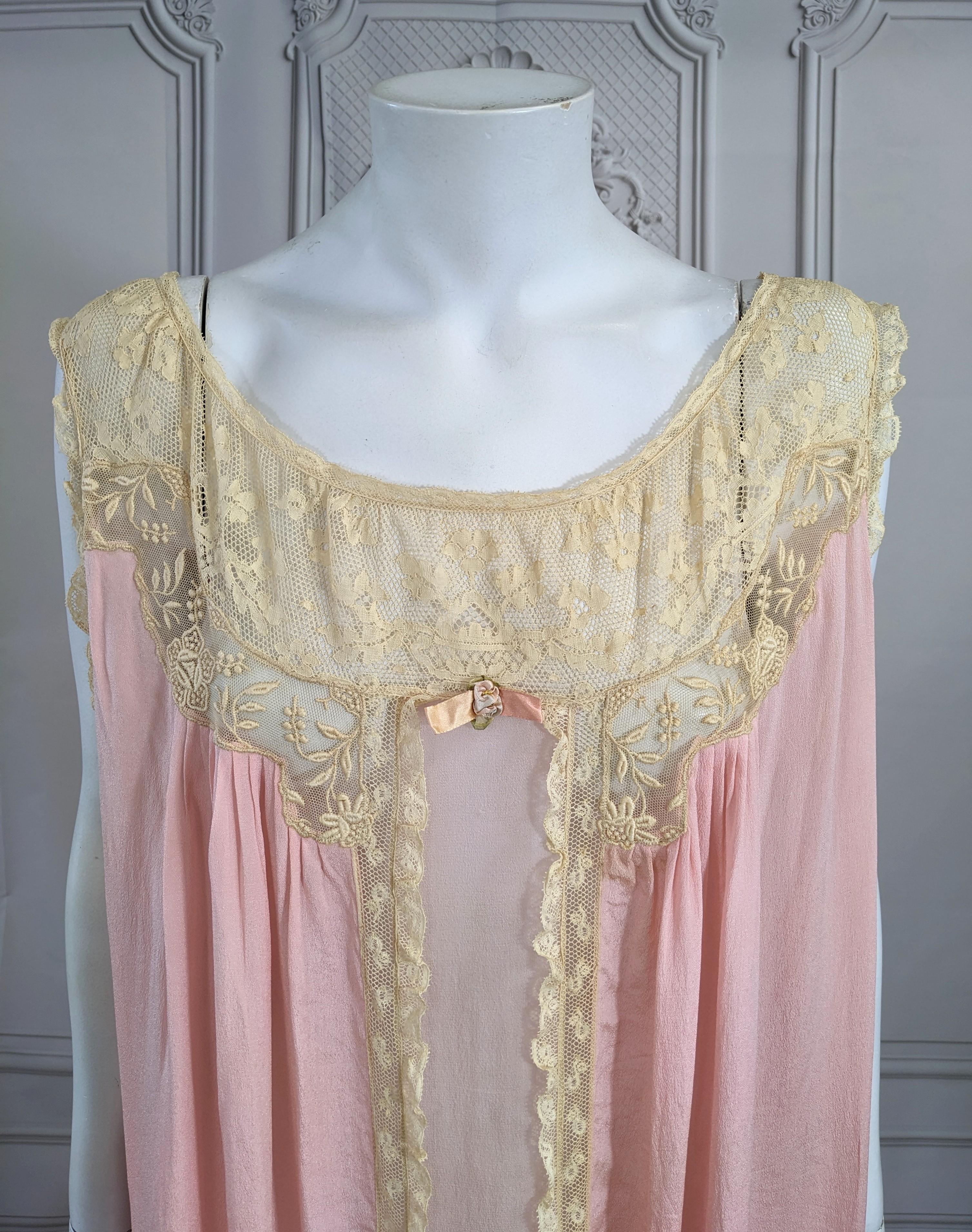 Silk Crepe, Chiffon and Lace Gown, I. Magnin 3