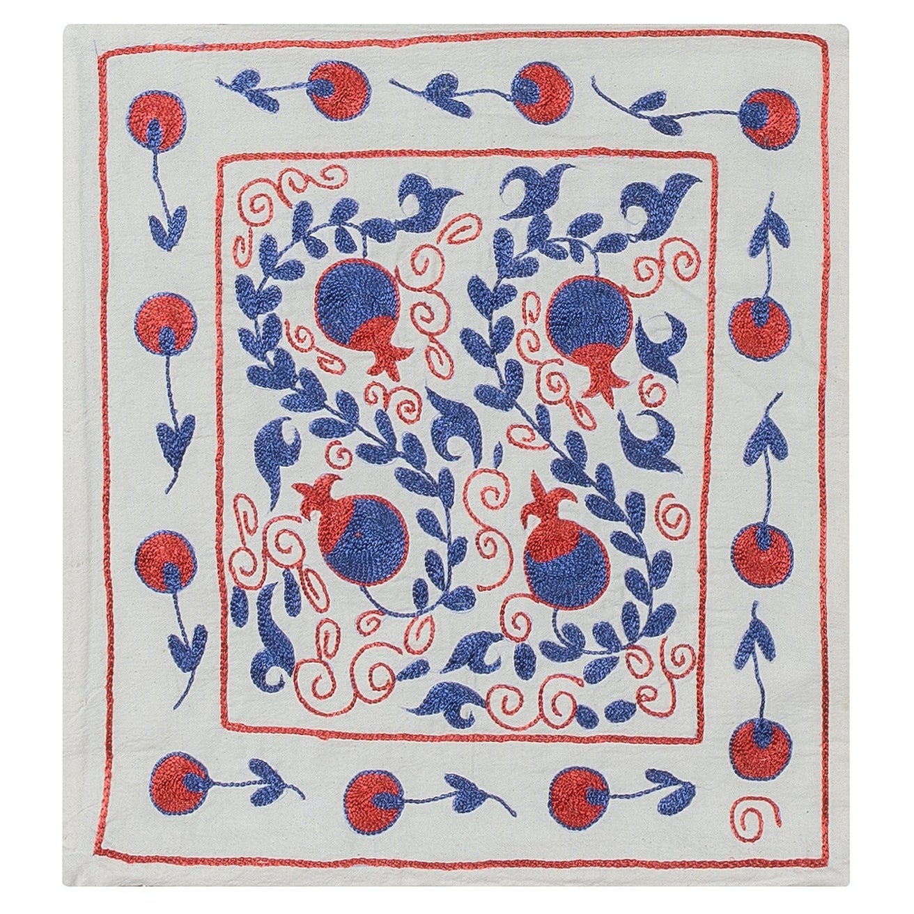 Housse de coussin en soie, Oreiller brodé à la main, Oreiller en dentelle Suzani. 17 "x18"