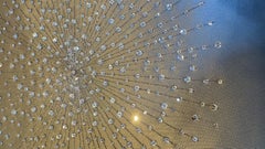 Silk Cushions Starburst Hand Embroidery Swarovski Crystals Silk Colour Grey-Gold