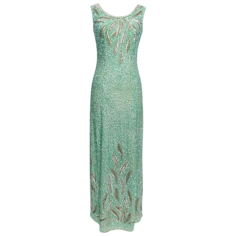 Silk Dress Embroidered With Sequins, 1960s-1970s