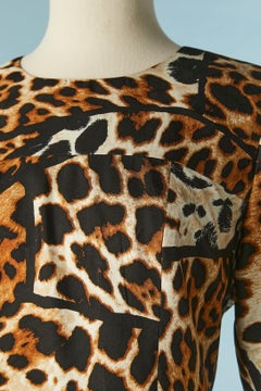 Silk dress with leopard print Yves Saint Laurent