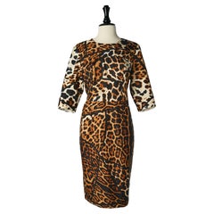 Silk dress with leopard print Yves Saint Laurent 