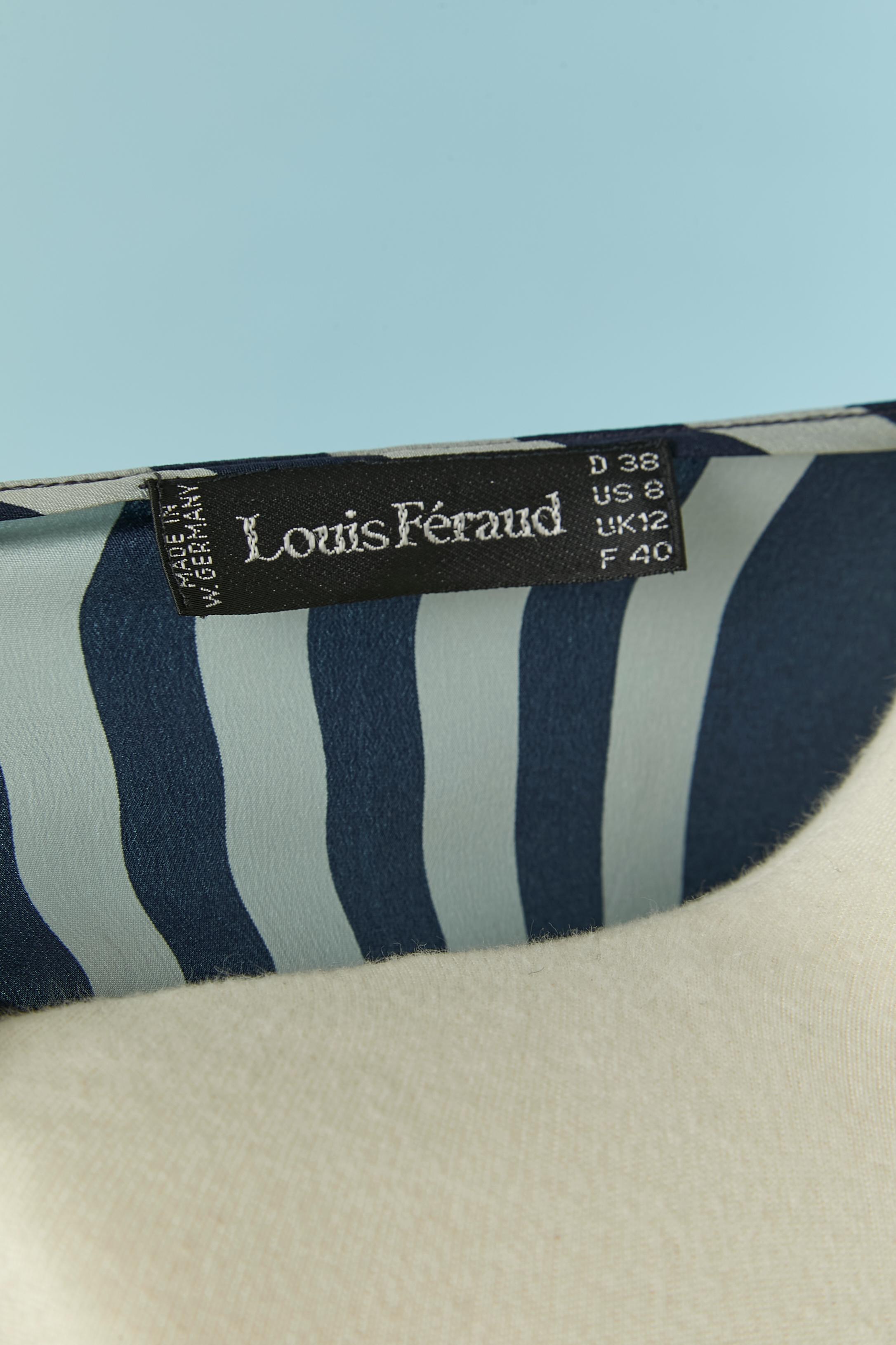 Women's Silk dress with striped pattern Louis Féraud Circa 1970's For Sale