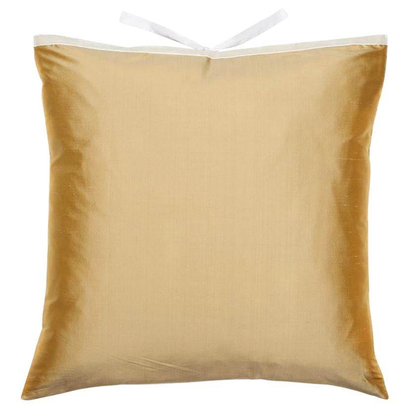 Silk Dupioni Throw Pillow Butter For Sale