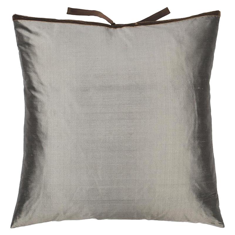 Silk Dupioni Throw Pillow Carbon For Shimmering Throw Pillows with Silk Trim