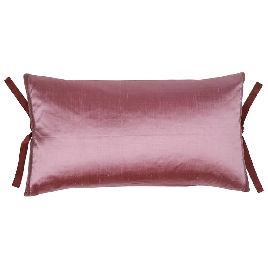 Silk Dupioni Throw Pillow Mauve For Sale
