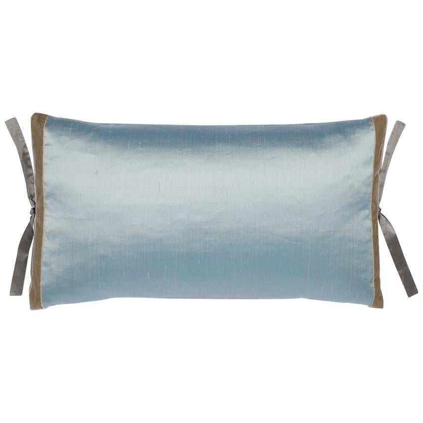 Silk Dupioni Throw Pillow Sapphire For Sale