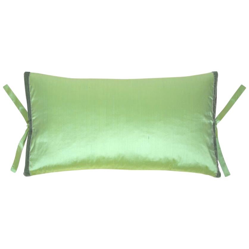 Silk Dupioni Throw Pillow Sea Mint For Sale at 1stDibs
