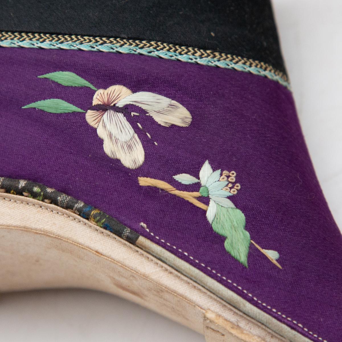 Silk Embroidered Chinese Bound Foot Shoes 1