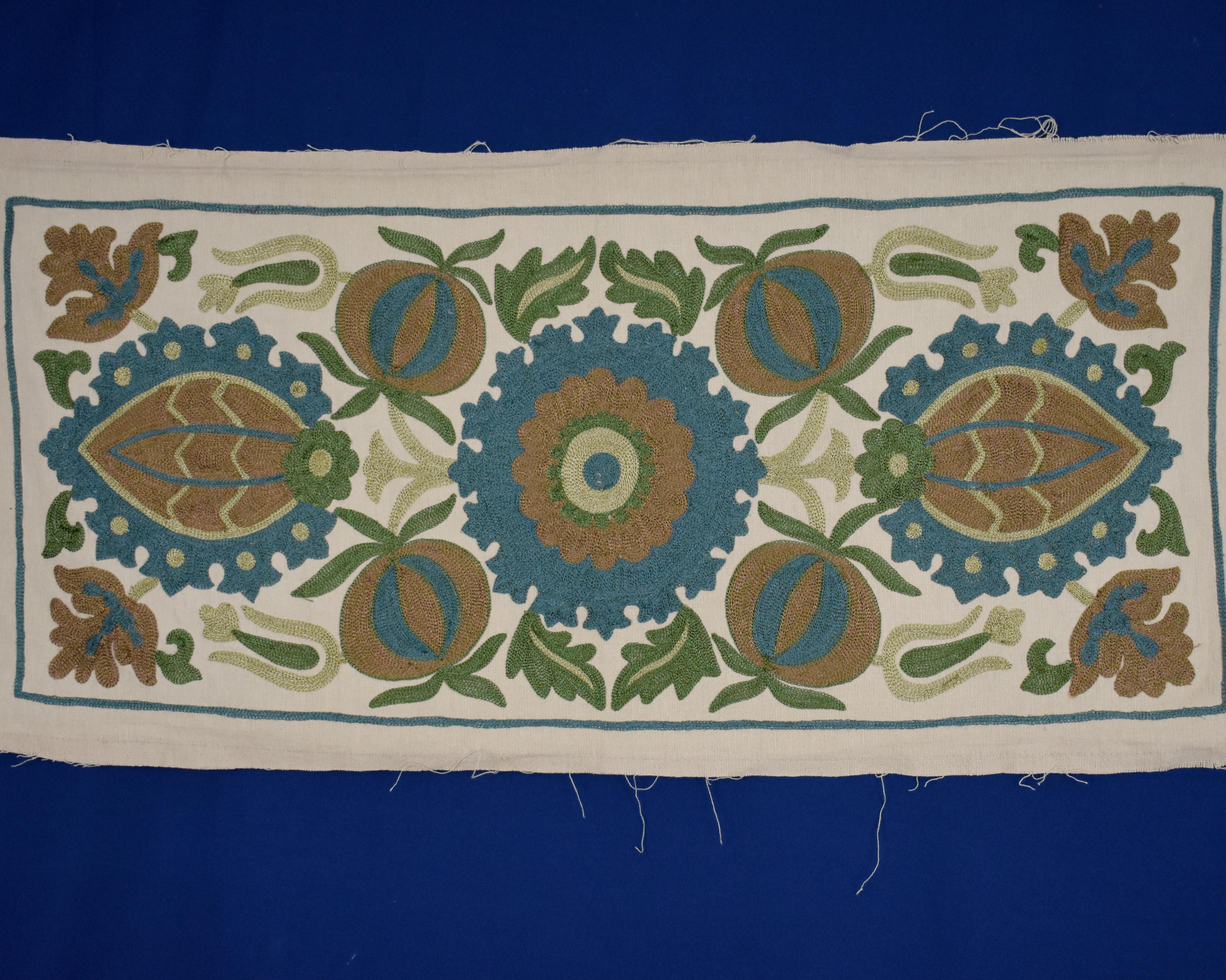 Cotton Silk Embroidered Decorative Panel For Sale