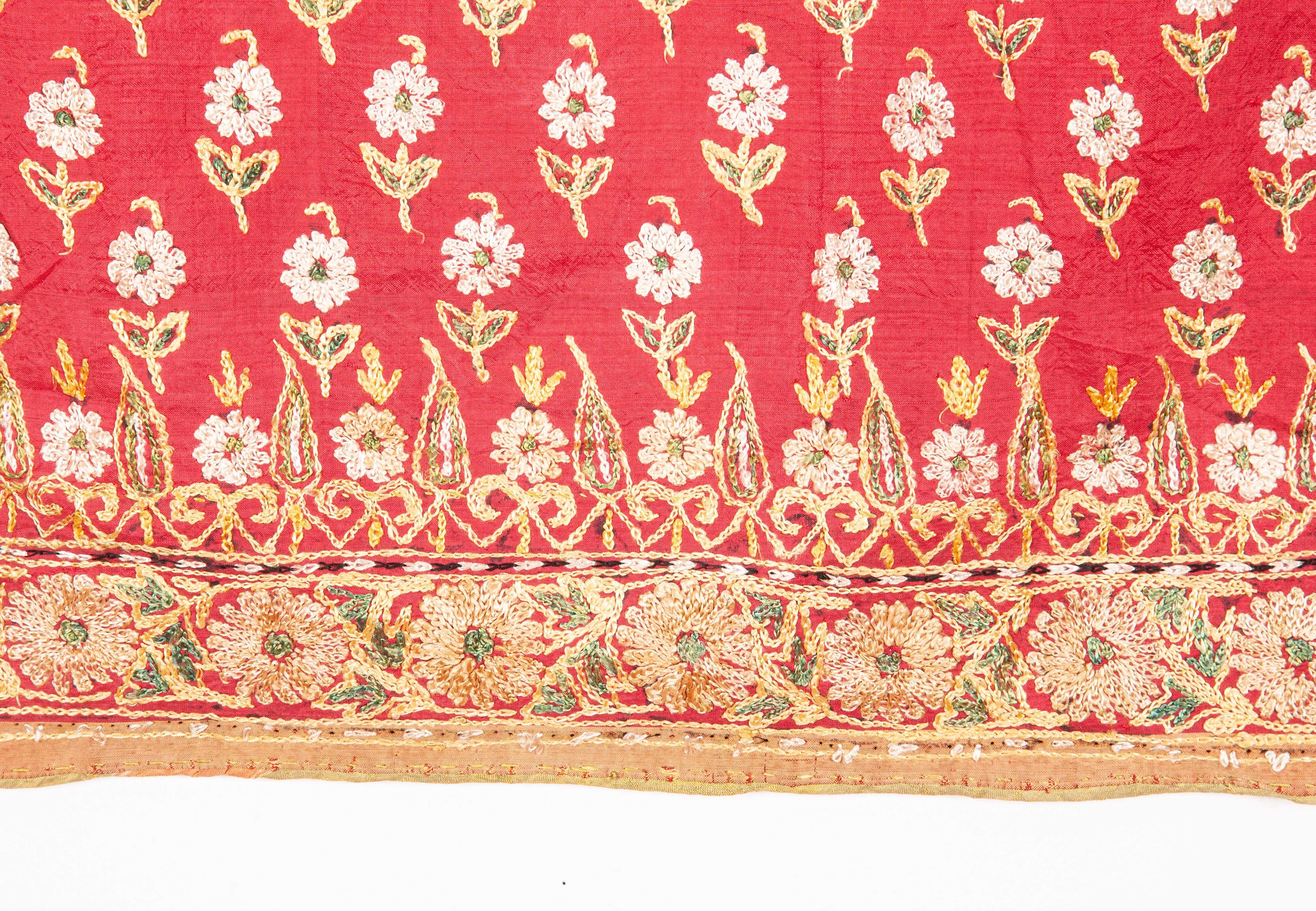 Tribal Silk Embroidery from Gujarad, India, Early 20th Century For Sale