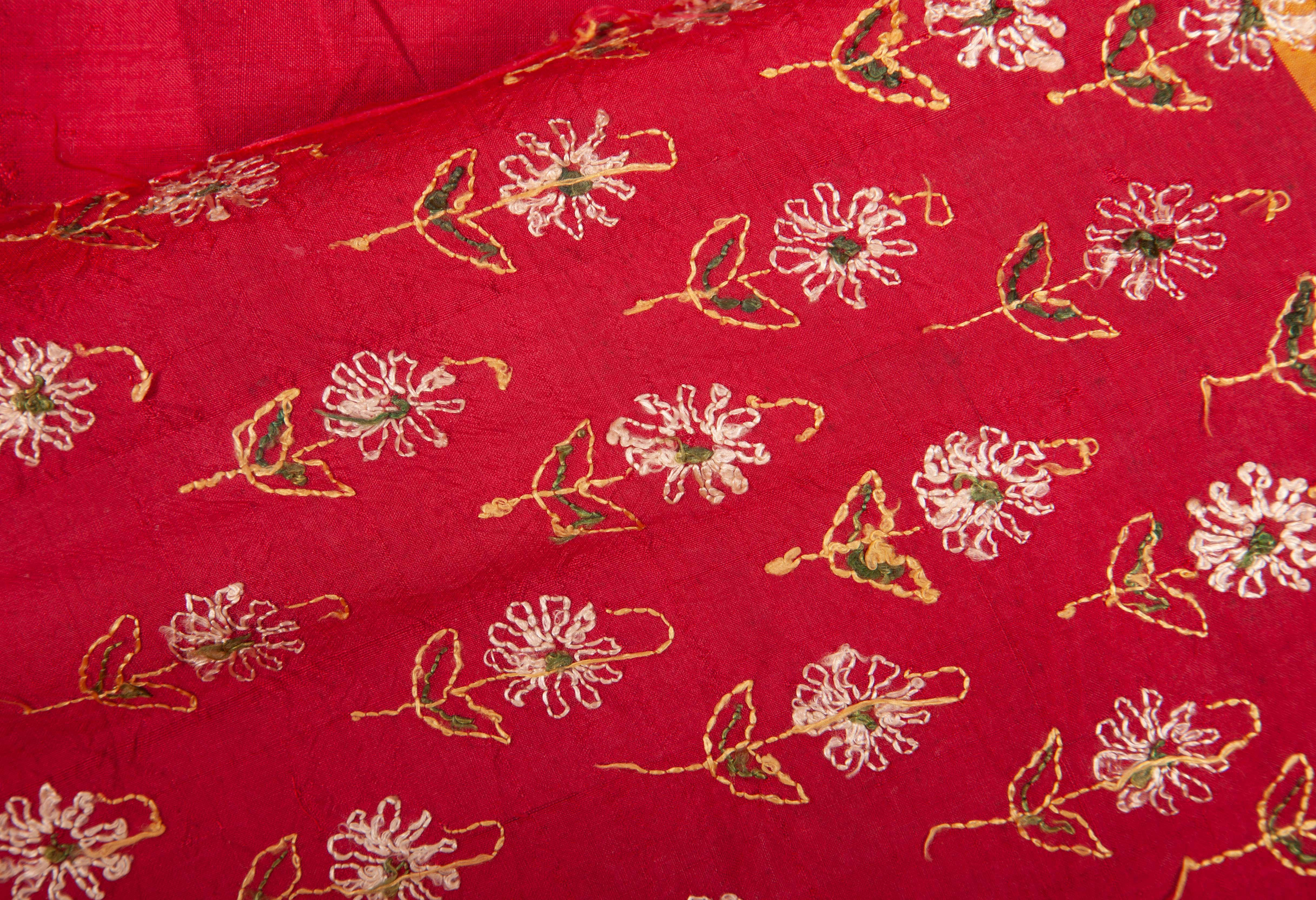 Indian Silk Embroidery from Gujarad, India, Early 20th Century For Sale