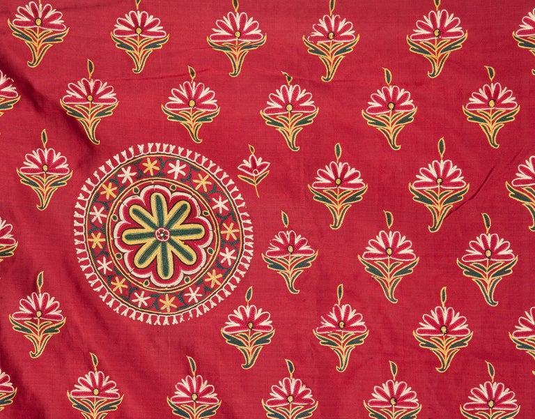 Tribal Silk Embroidery from Gujarad, India, Late 19th-Early 20th Century For Sale