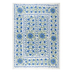 Silk Embroidery Suzani Bedspread, Home Textile Wall Hanging or Throw