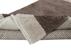 Minimalist Hand-Knotted Wool Rug in Natural Earth Tones. Custom Options Availabl