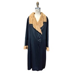 Silk Ermine Fur Coat Duster Edwardian