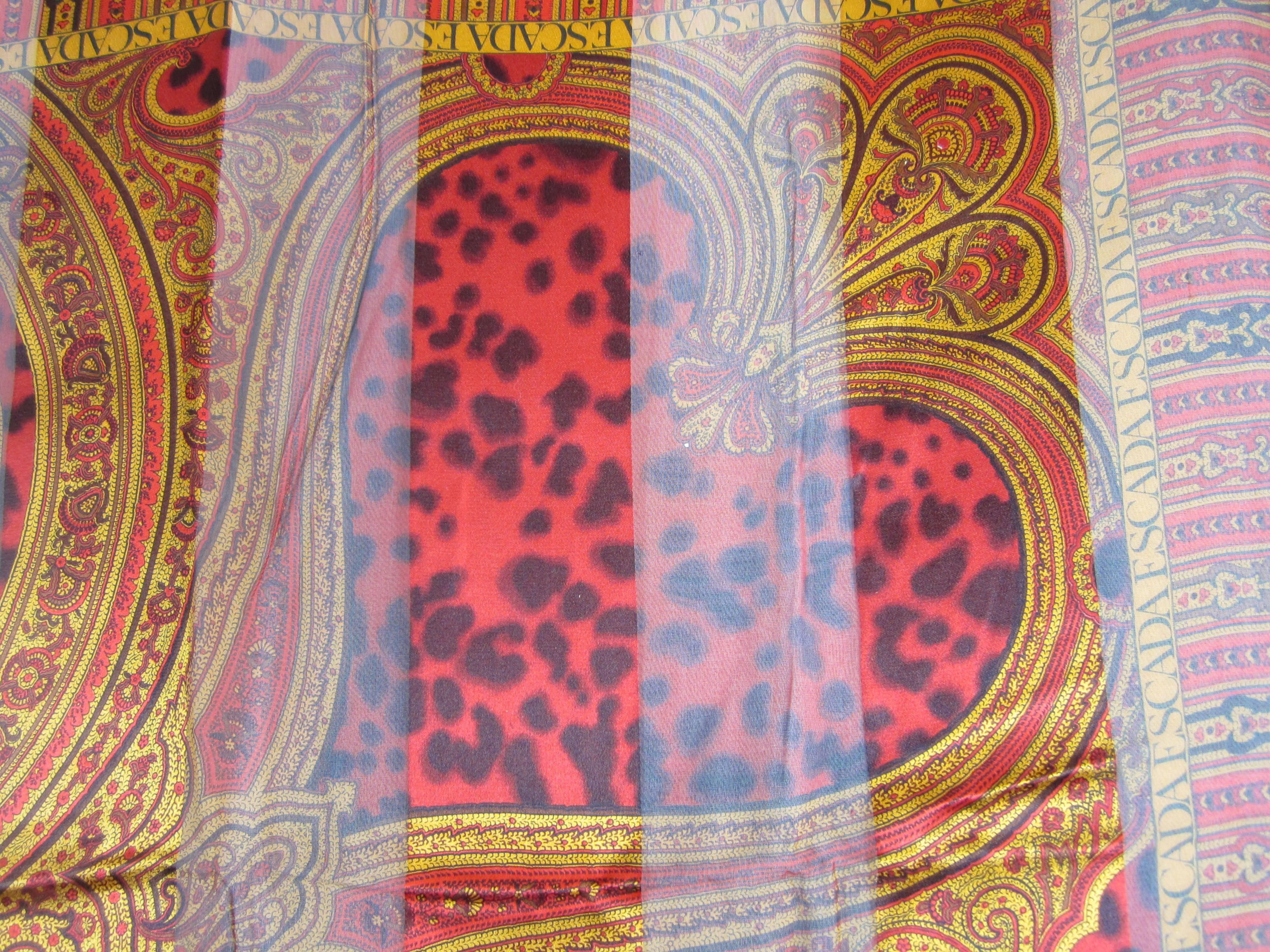 Brown  Silk Escada Scarf  Over Sized, Never Worn 1990s For Sale