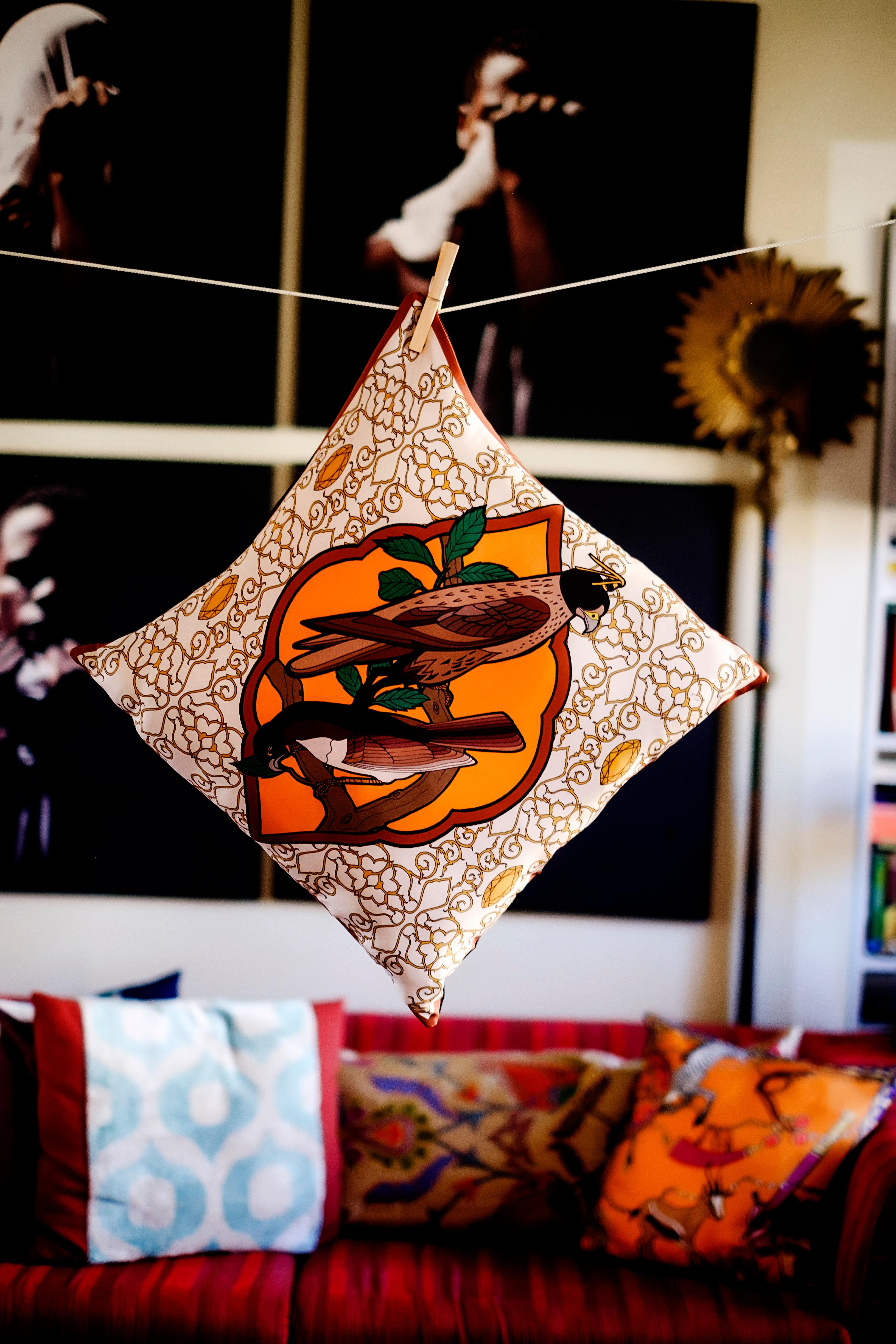 Other Silk Falcon Arabesque Pillow