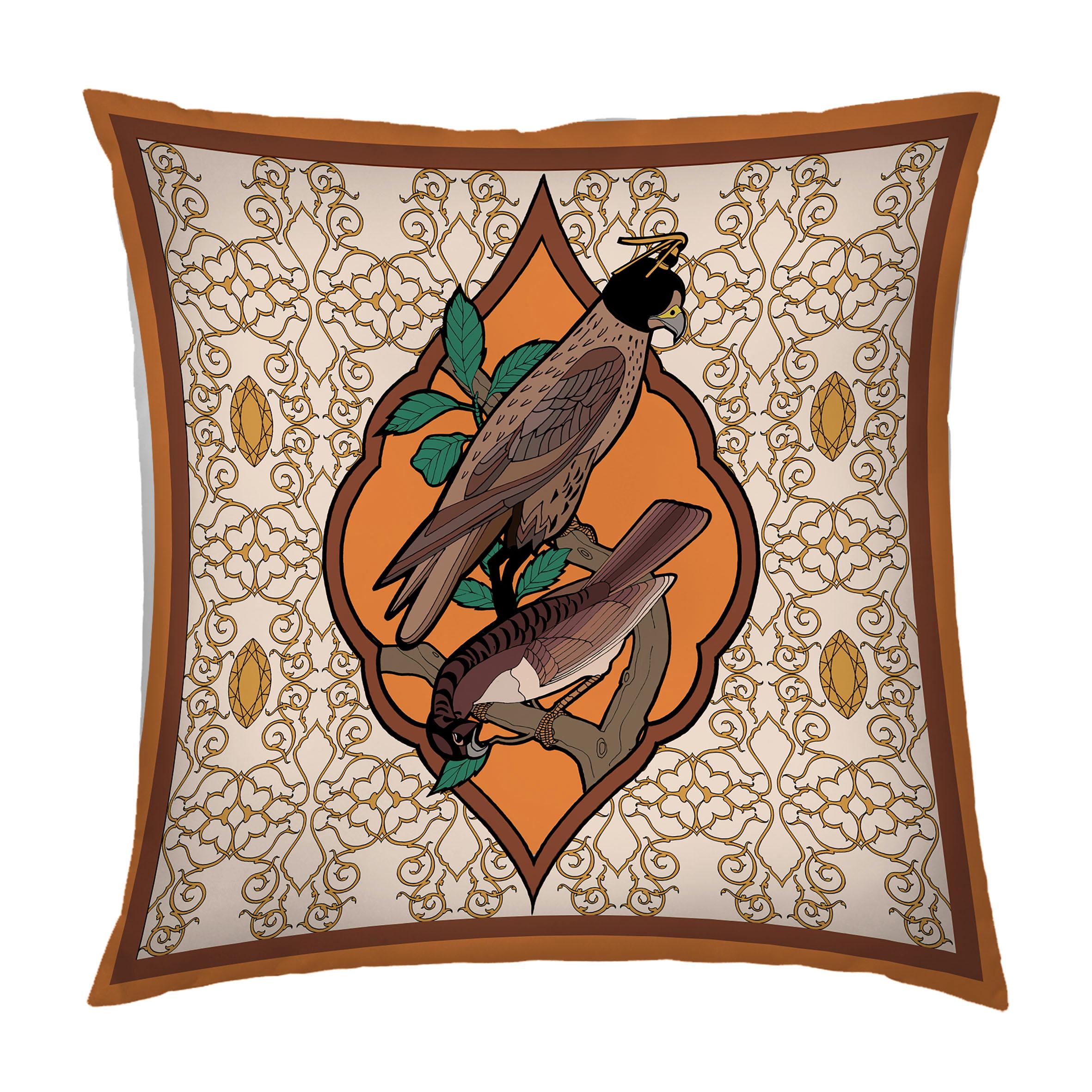 Silk Falcon Arabesque Pillow