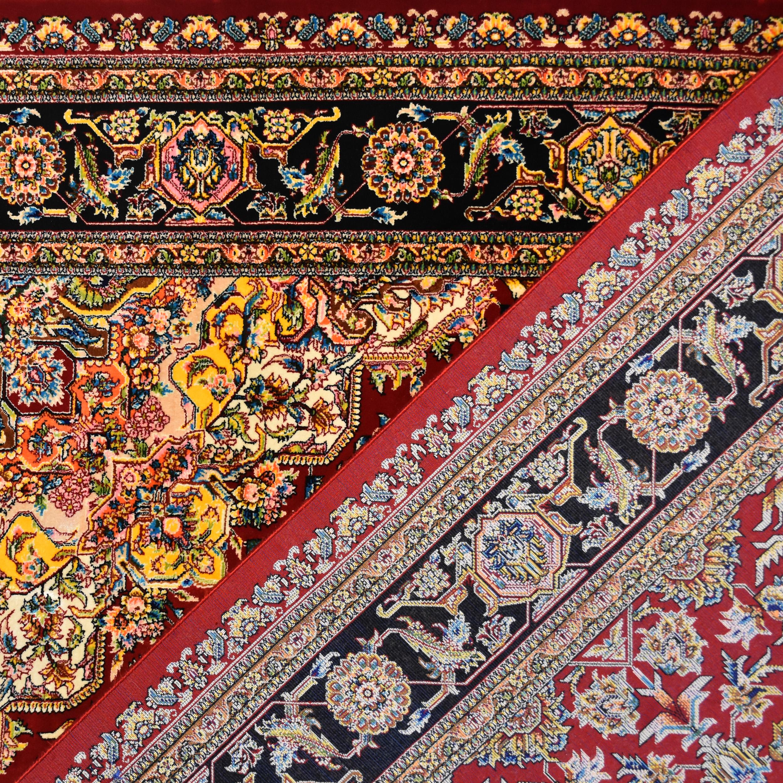 Contemporary Modern Persian Silk Carpet in 17th Century Isfahan Medallion Design - in stock For Sale