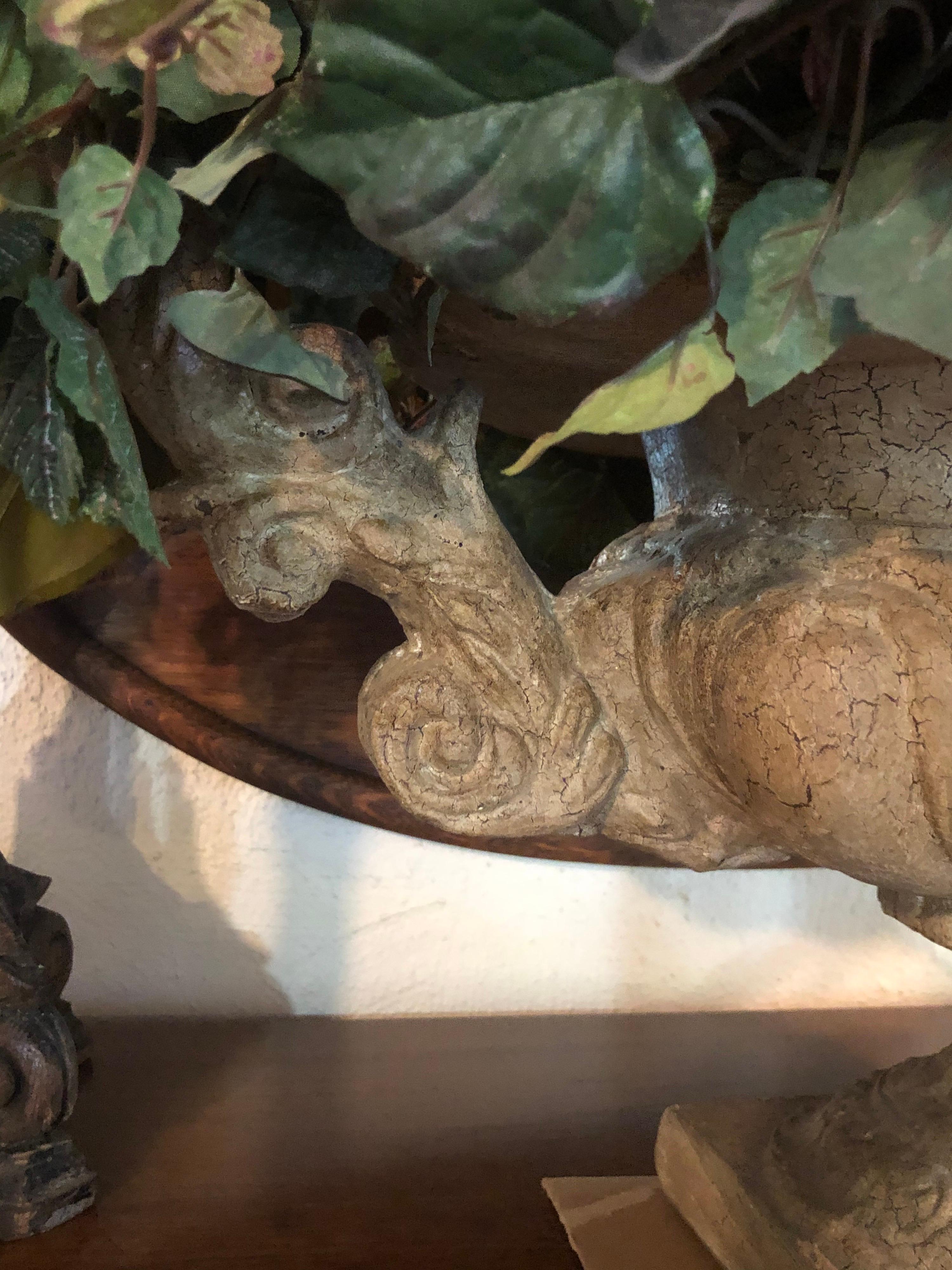 Large Silk Flower Centerpiece Arrangement in Stone Urn For Sale 6