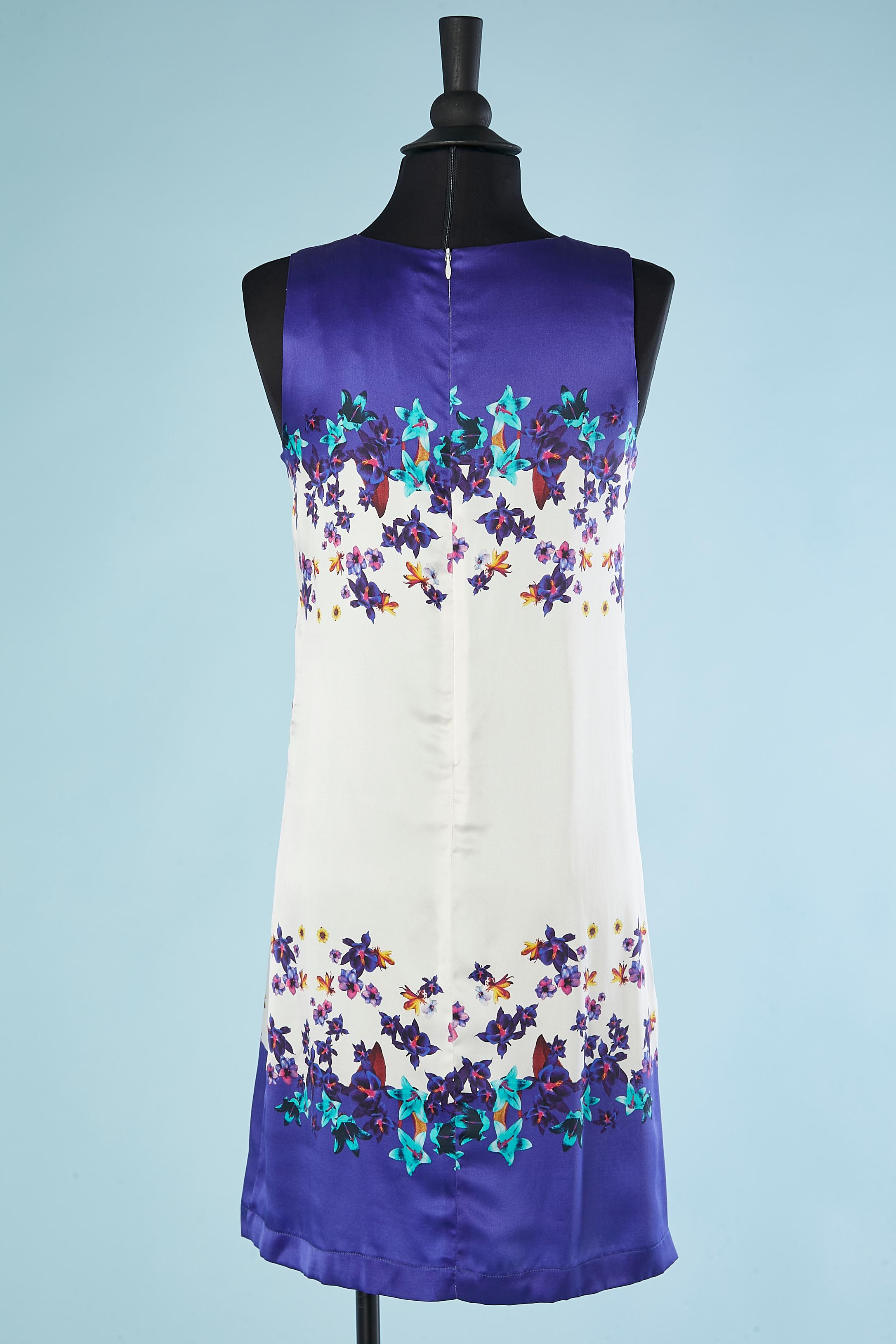 Silk flower printed sleeveless dress Roberto Cavalli New with tag For Sale 1