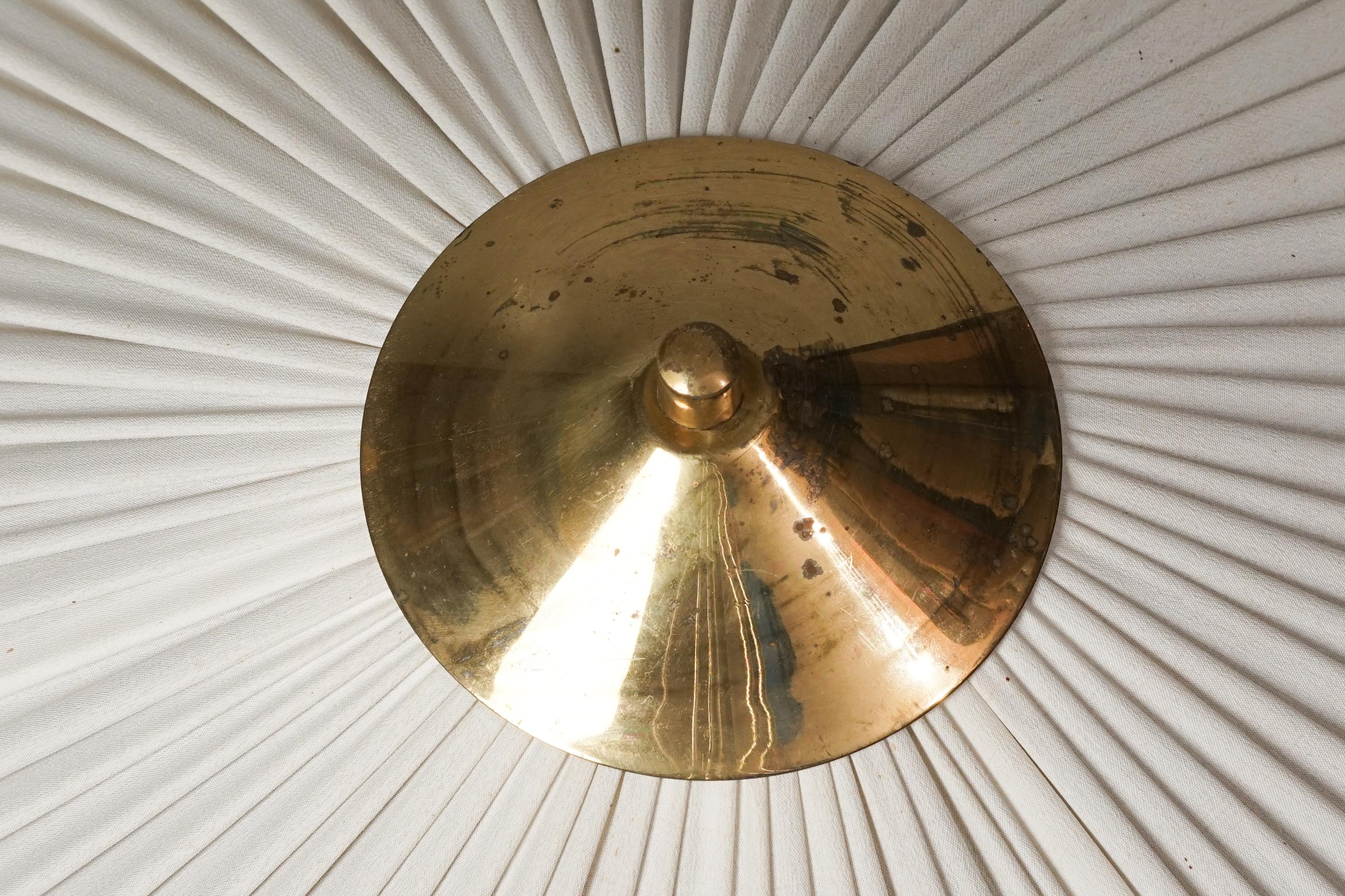 Scandinavian Modern Silk Flush Mount, Finland, 1950s