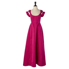 Vestido de noche de seda fushia CHRISTIAN DIOR