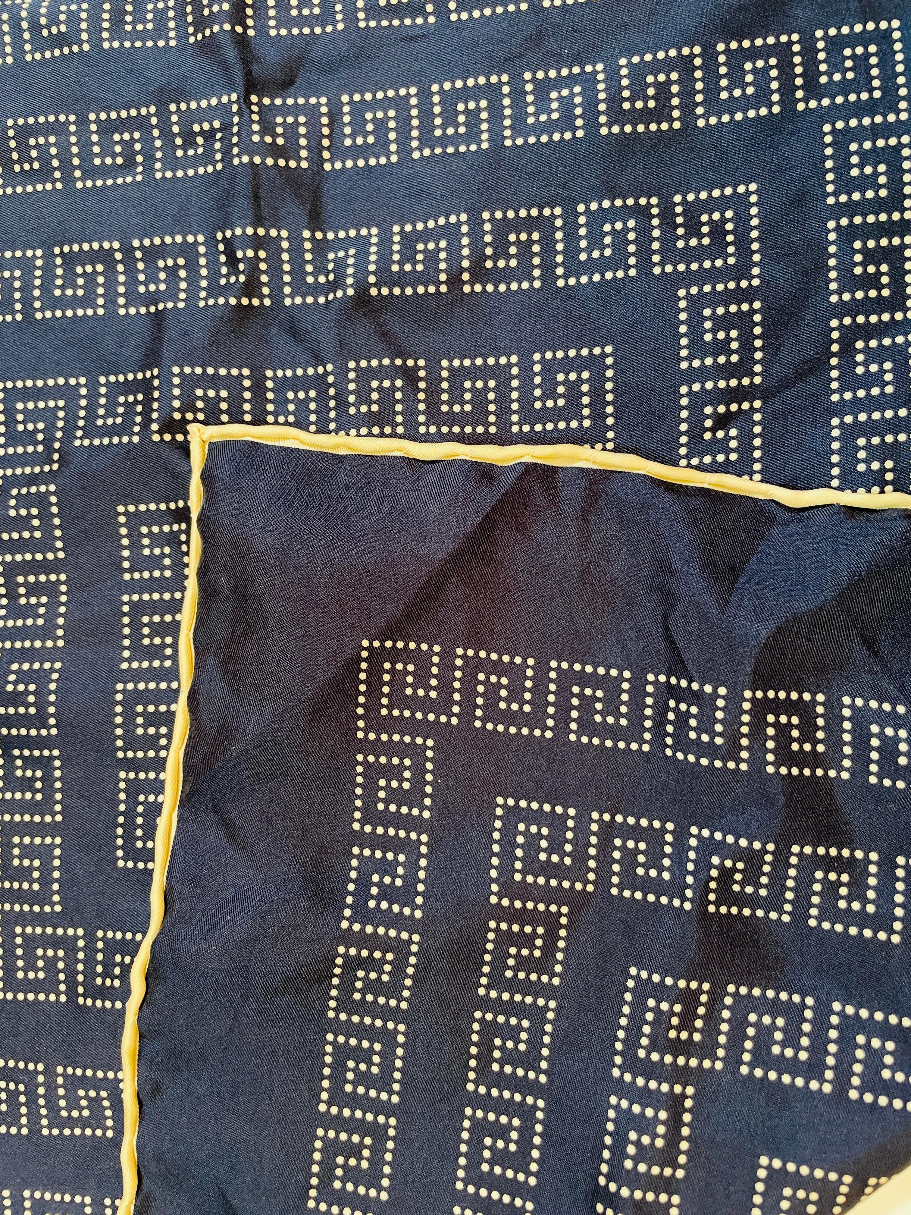 Silk Geometric Square Scarf Gentlemen Neckerchief Handkerchief For Sale 1