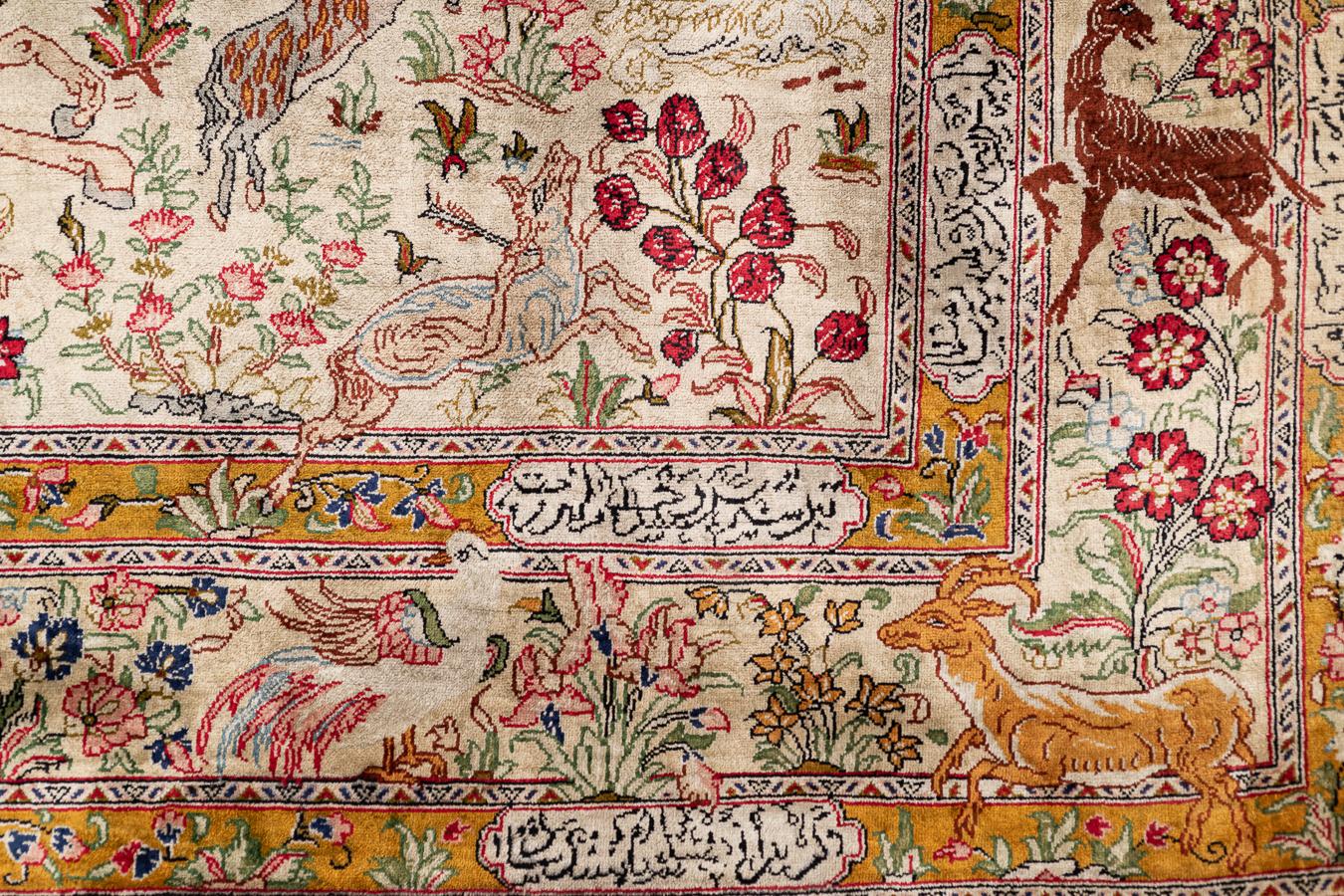 Persian Silk Ghom Rug For Sale