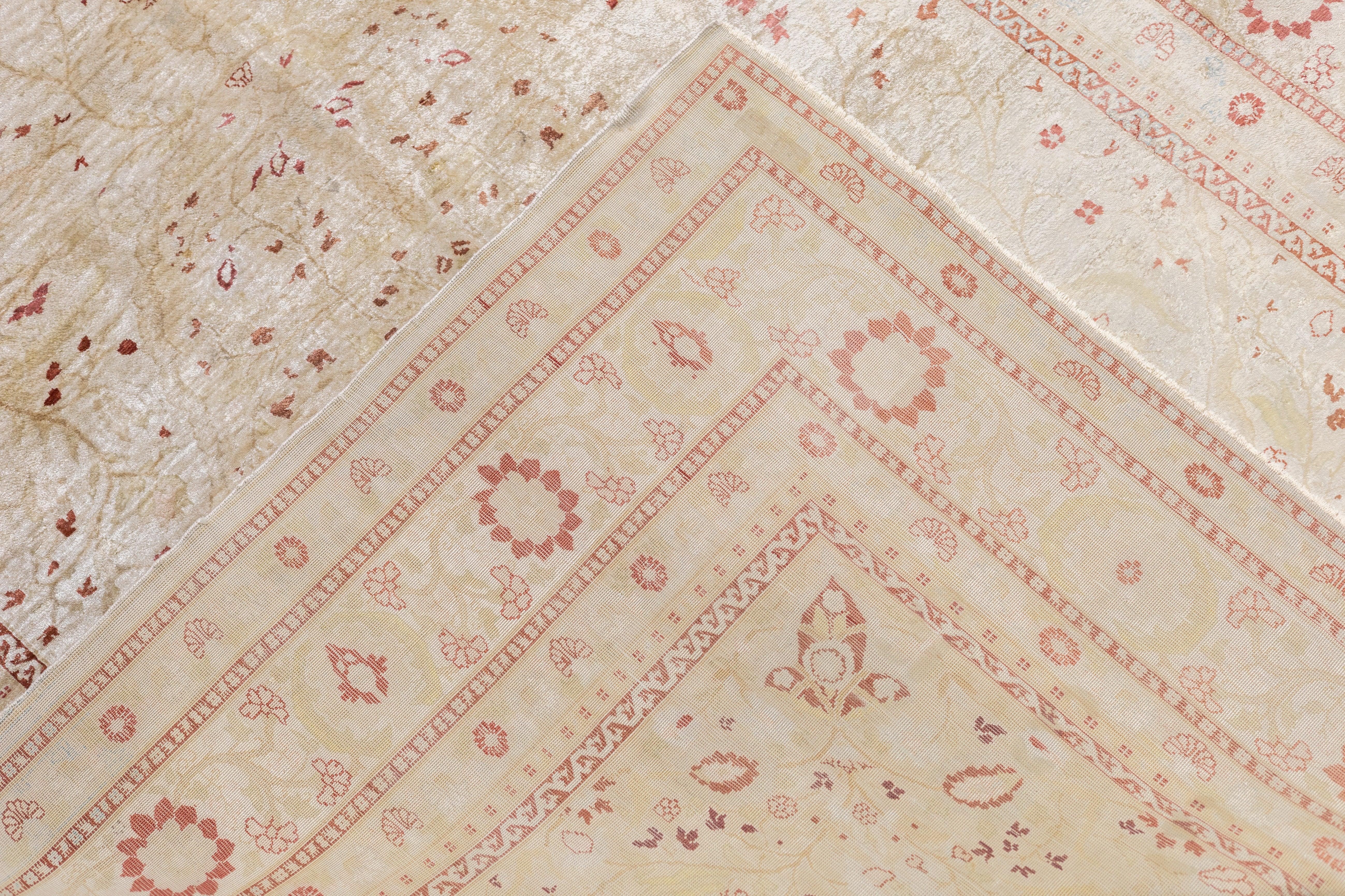 Seide Haji Jalili Tabriz Teppich 4'2'' x 5'1'' im Angebot 5