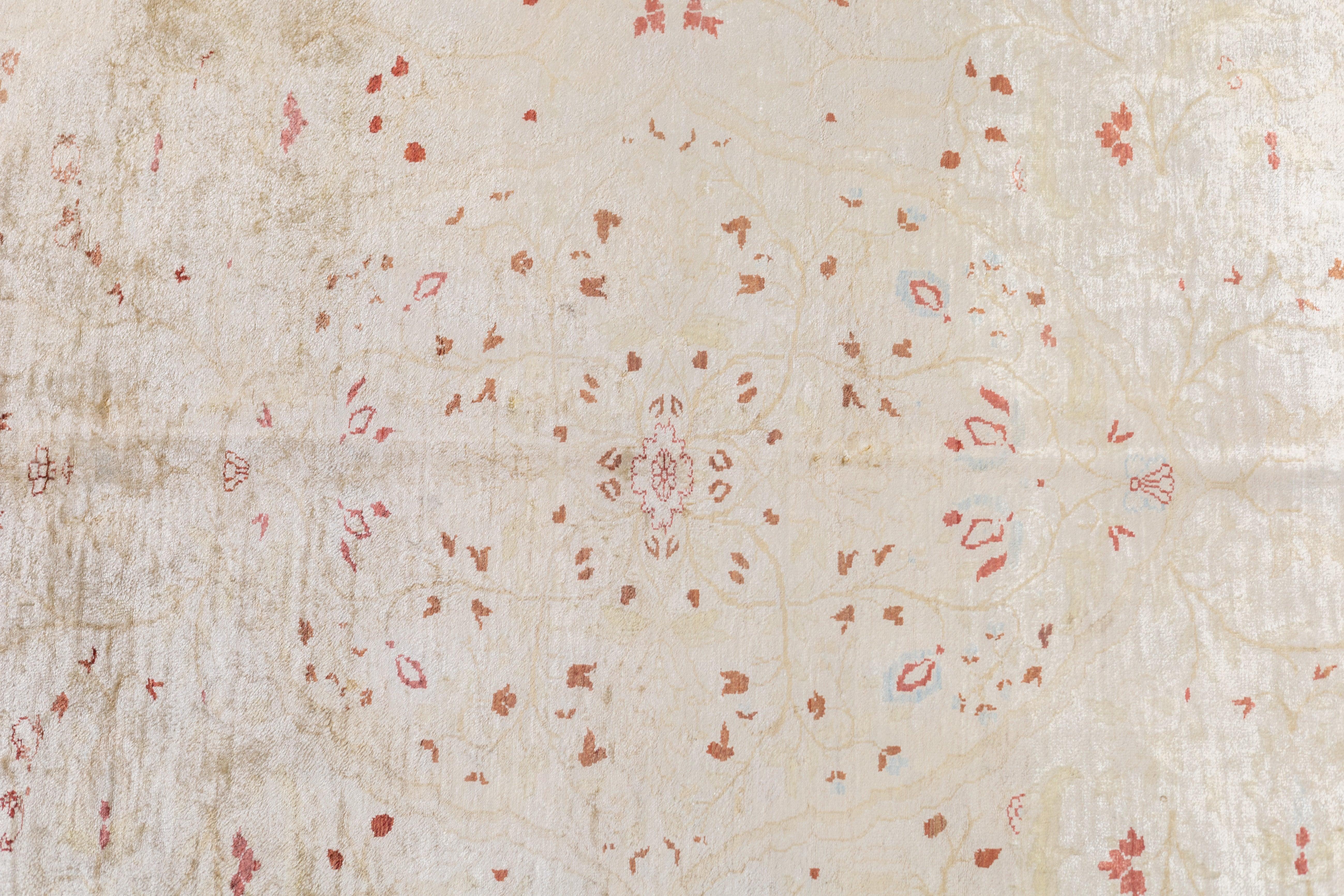 Seide Haji Jalili Tabriz Teppich 4'2'' x 5'1'' im Angebot 2