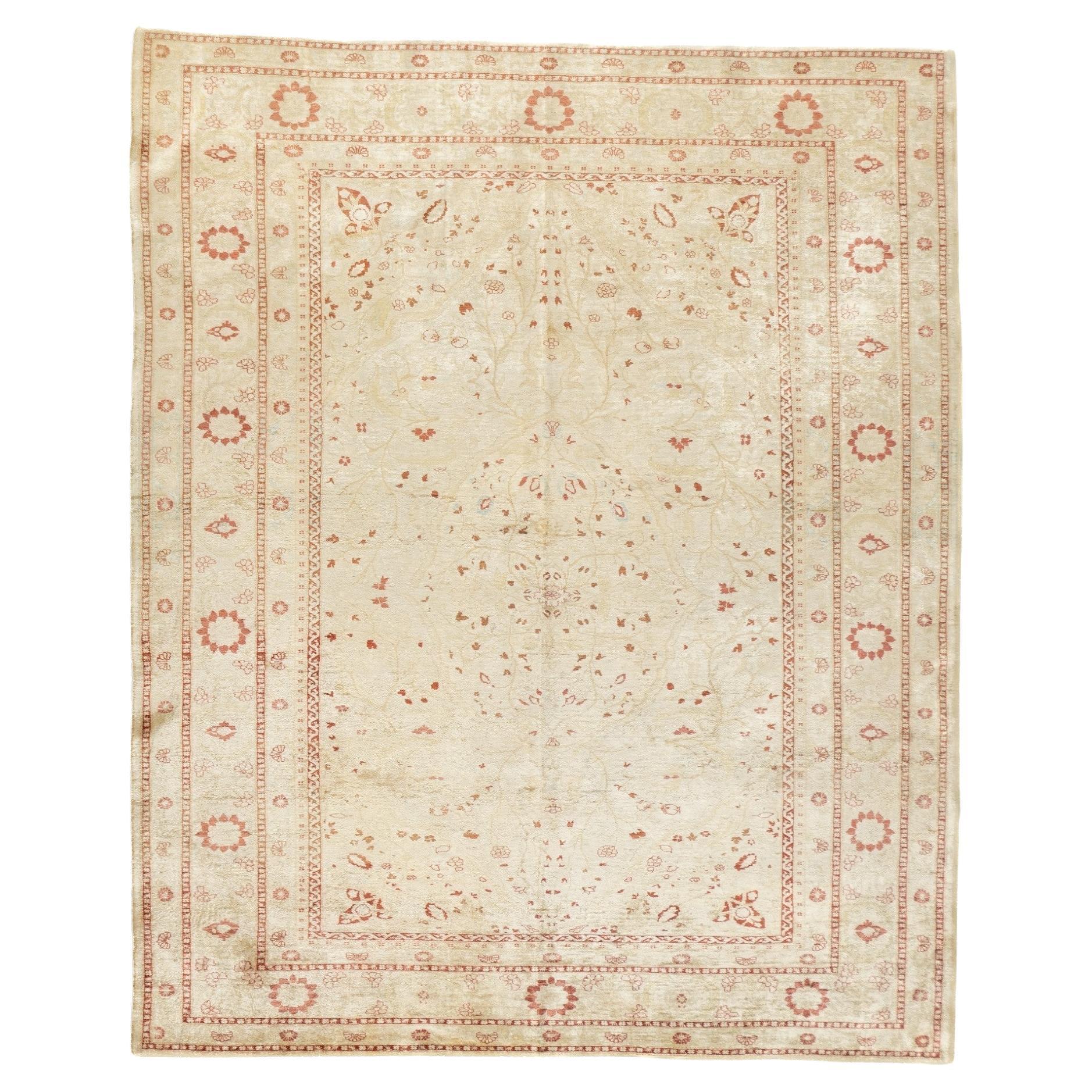 Seide Haji Jalili Tabriz Teppich 4'2'' x 5'1'' im Angebot