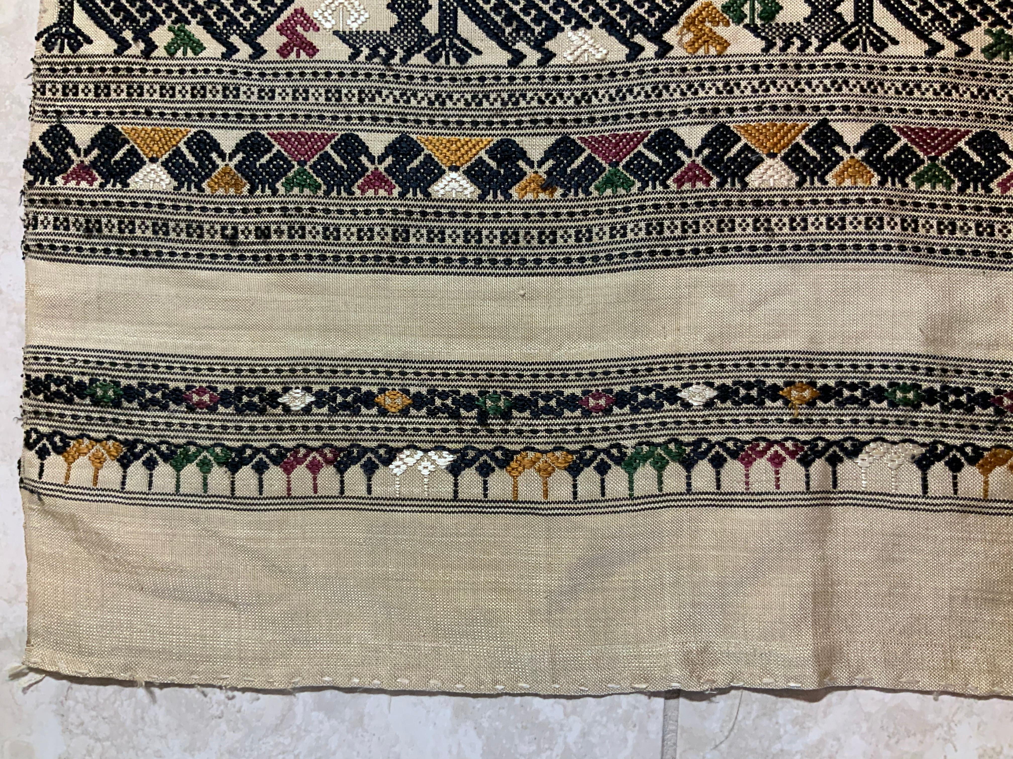 Silk Hand Embroidered Textile For Sale 8