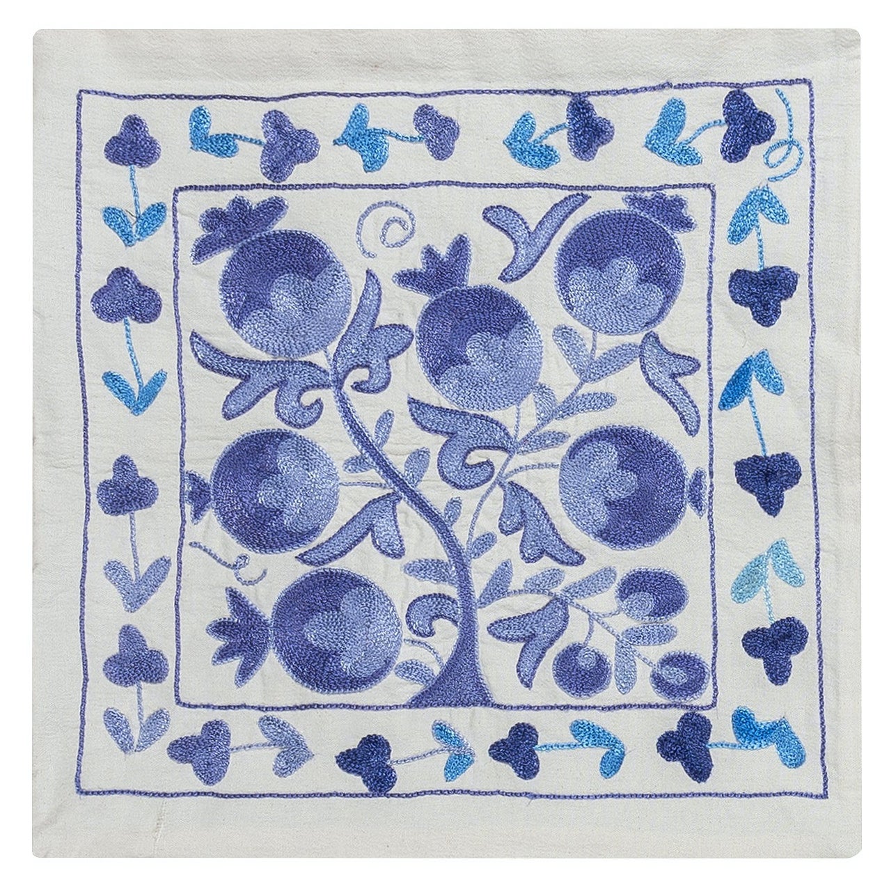 Copricuscino con ricamo a mano in seta. Camicetta Suzani. Cuscino decorativo