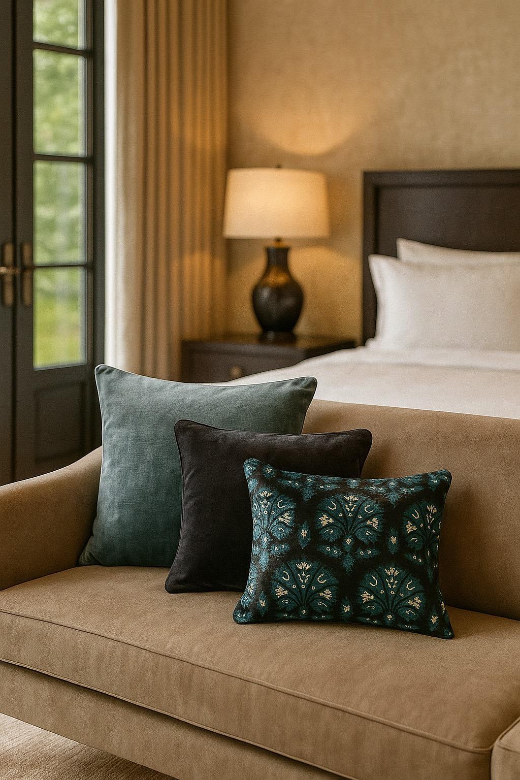 Tissé à la main Ensemble de coussins en velours tissé à la main avec motif d'ottoman en vente