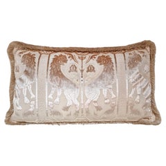 Silk Heddle Velvet Pillow Luigi Bevilacqua Ivory Leoni Bizantini Pattern