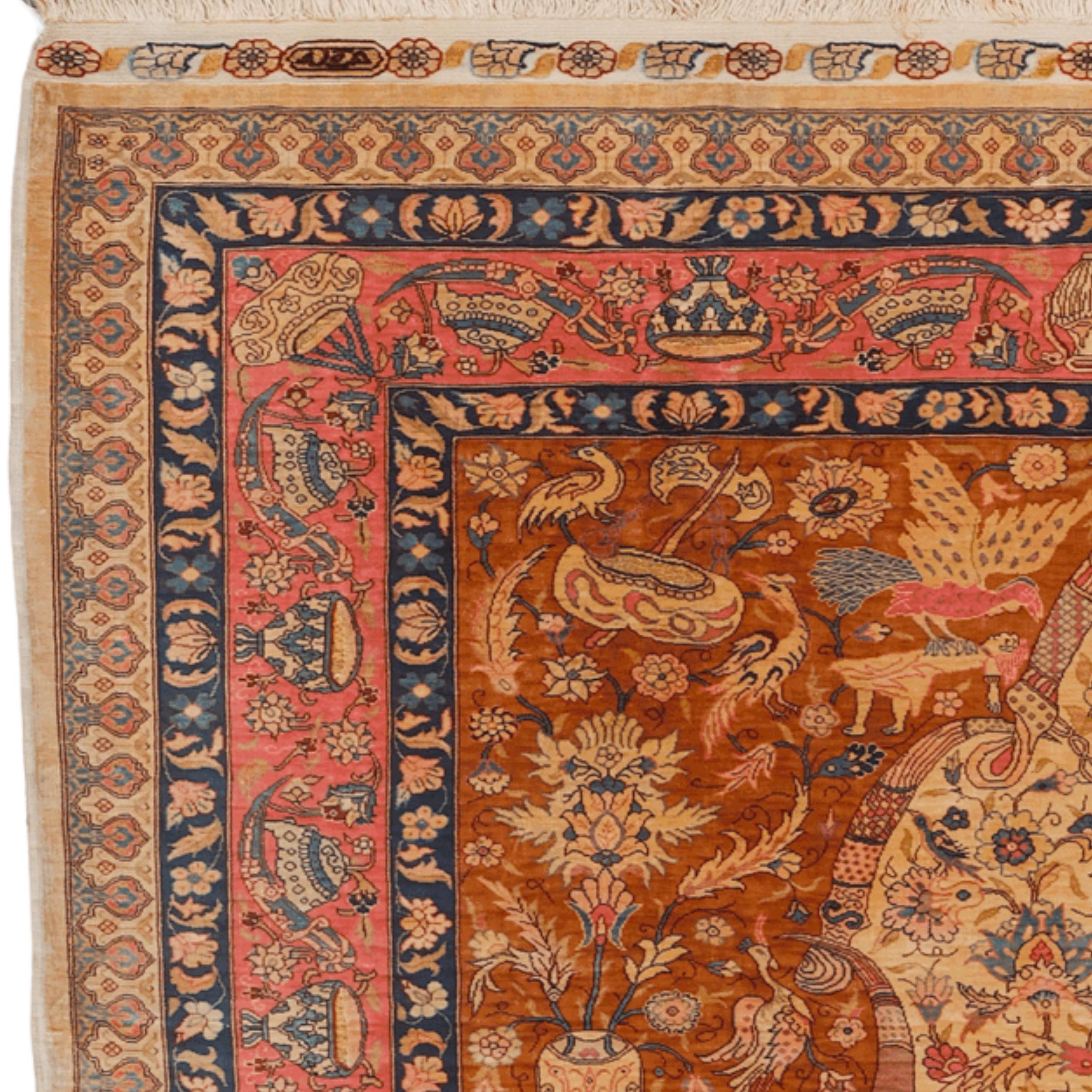 20ième siècle Tapis de prière en soie Hereke en vente