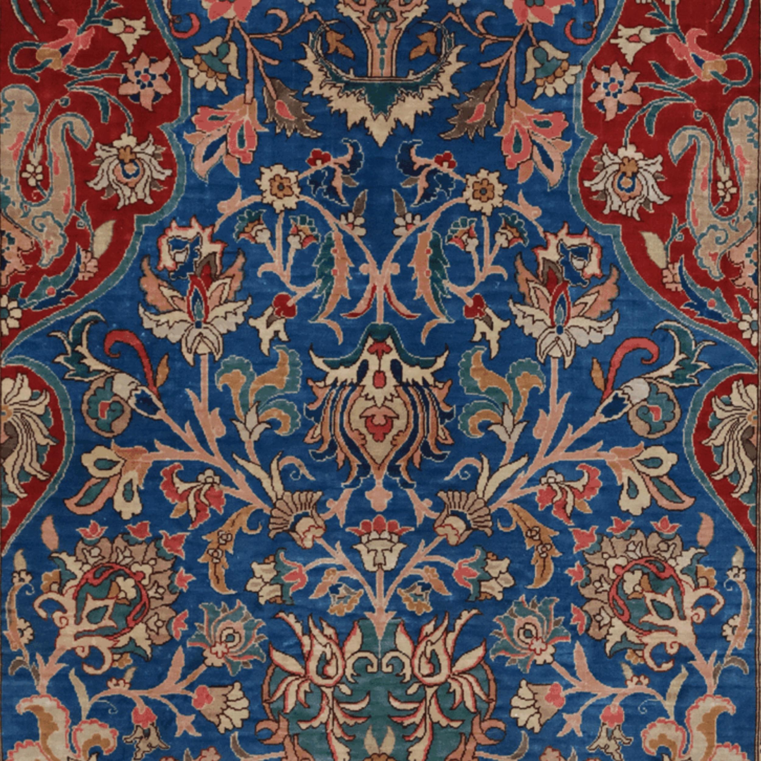 Turc Tapis de prière en soie Hereke - Milieu du XXe siècle en vente